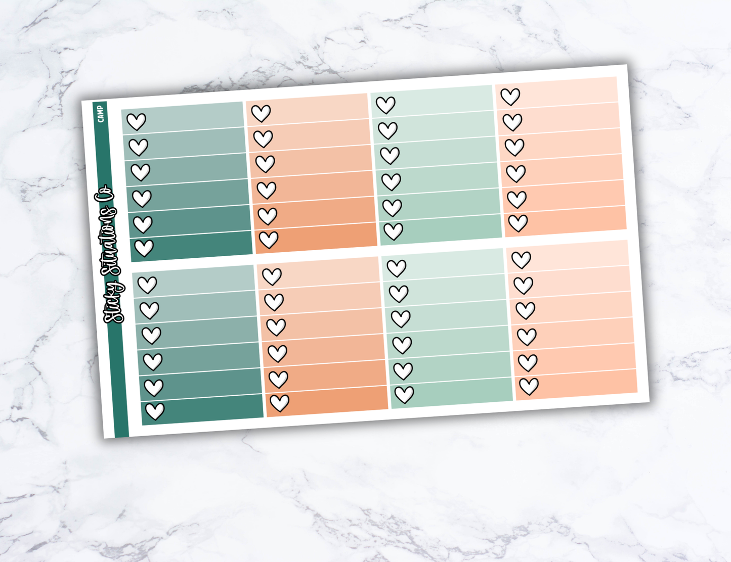 Camp Full Vertical Planner Sticker Kit – Fun and Bright Matte Stickers for Weekly Layouts | Perfect for Summer Planning