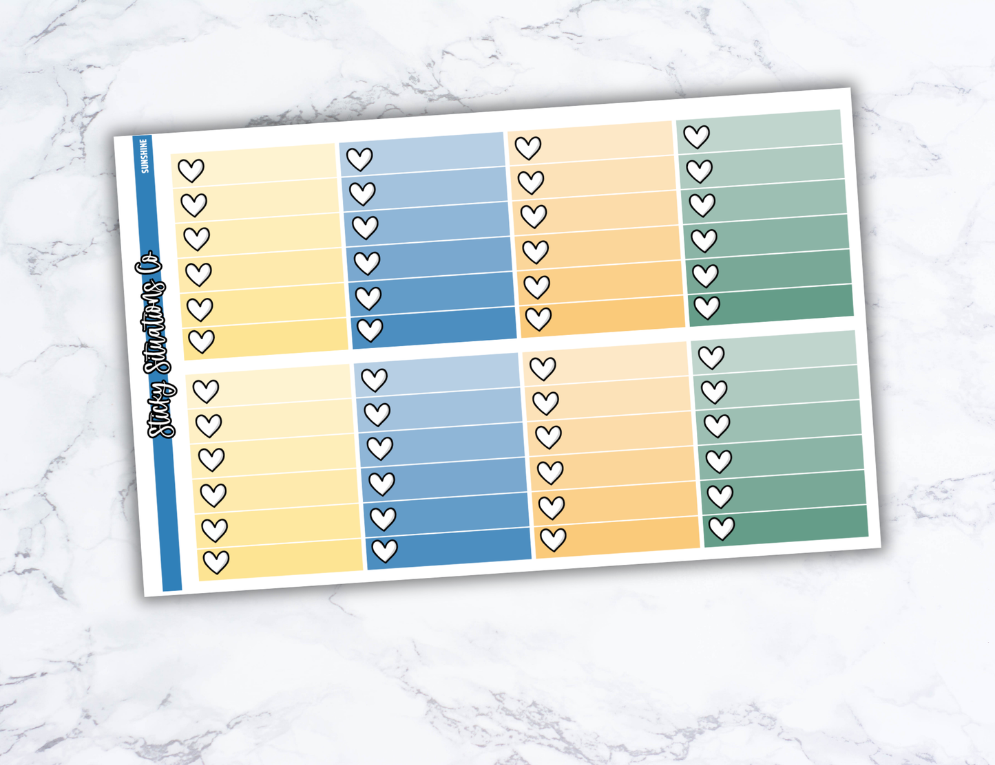 Sunshine Full Vertical Planner Sticker Kit – Fun and Bright Matte Stickers for Weekly Layouts | Perfect for Summer Planning