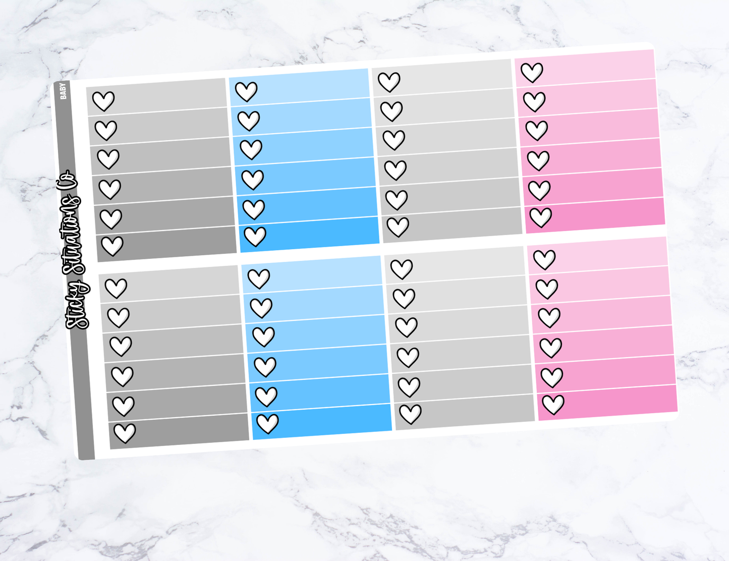 Baby Full Vertical Planner Sticker Kit – Fun Matte Stickers for Weekly Layouts | Perfect for Baby Planning