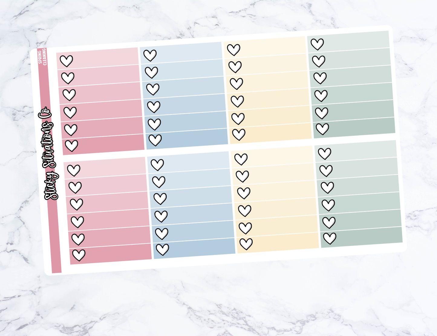 Spring Cleaning Full Vertical Planner Sticker Kit – Fun and Bright Matte Stickers for Weekly Layouts | Perfect for Every Day Planning