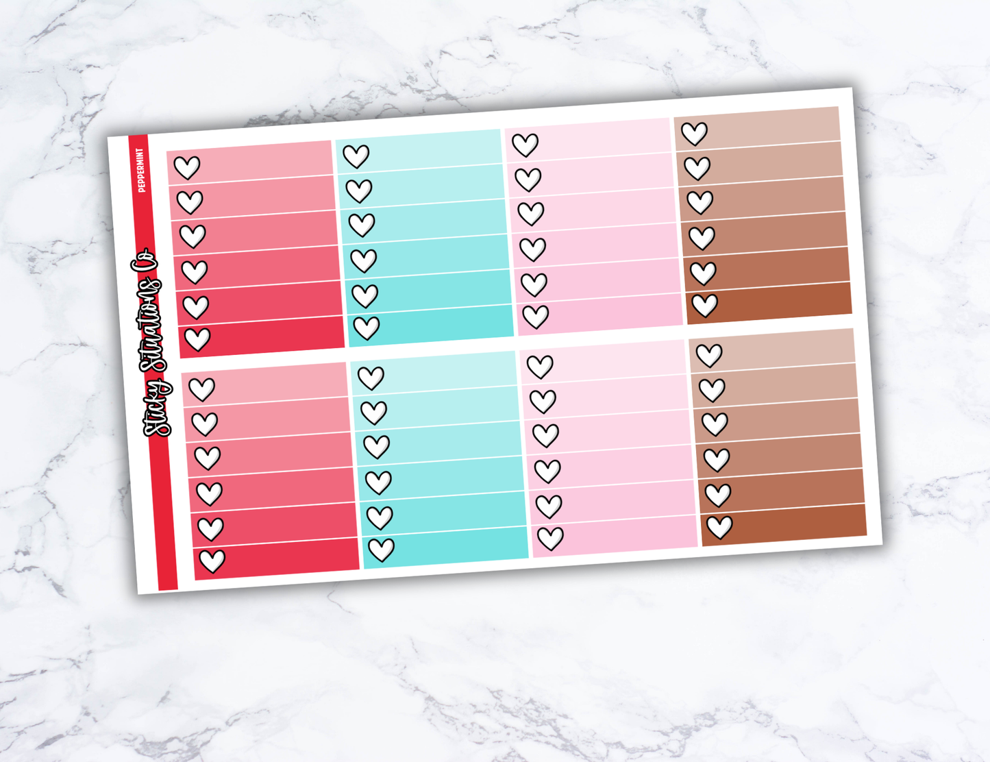 Peppermint Full Vertical Planner Sticker Kit – Fun and Bright Matte Stickers for Weekly Layouts | Perfect for Christmas Planning