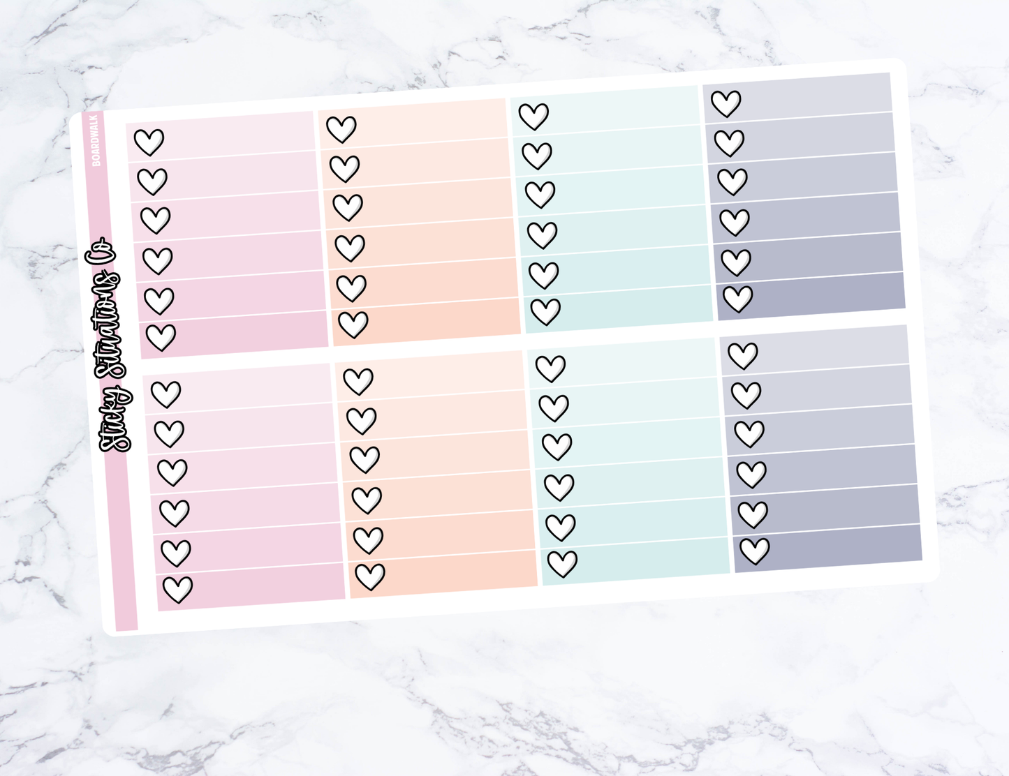 Boardwalk Full Vertical Planner Sticker Kit – Fun and Bright Matte Stickers for Weekly Layouts | Perfect for Every Day Planning