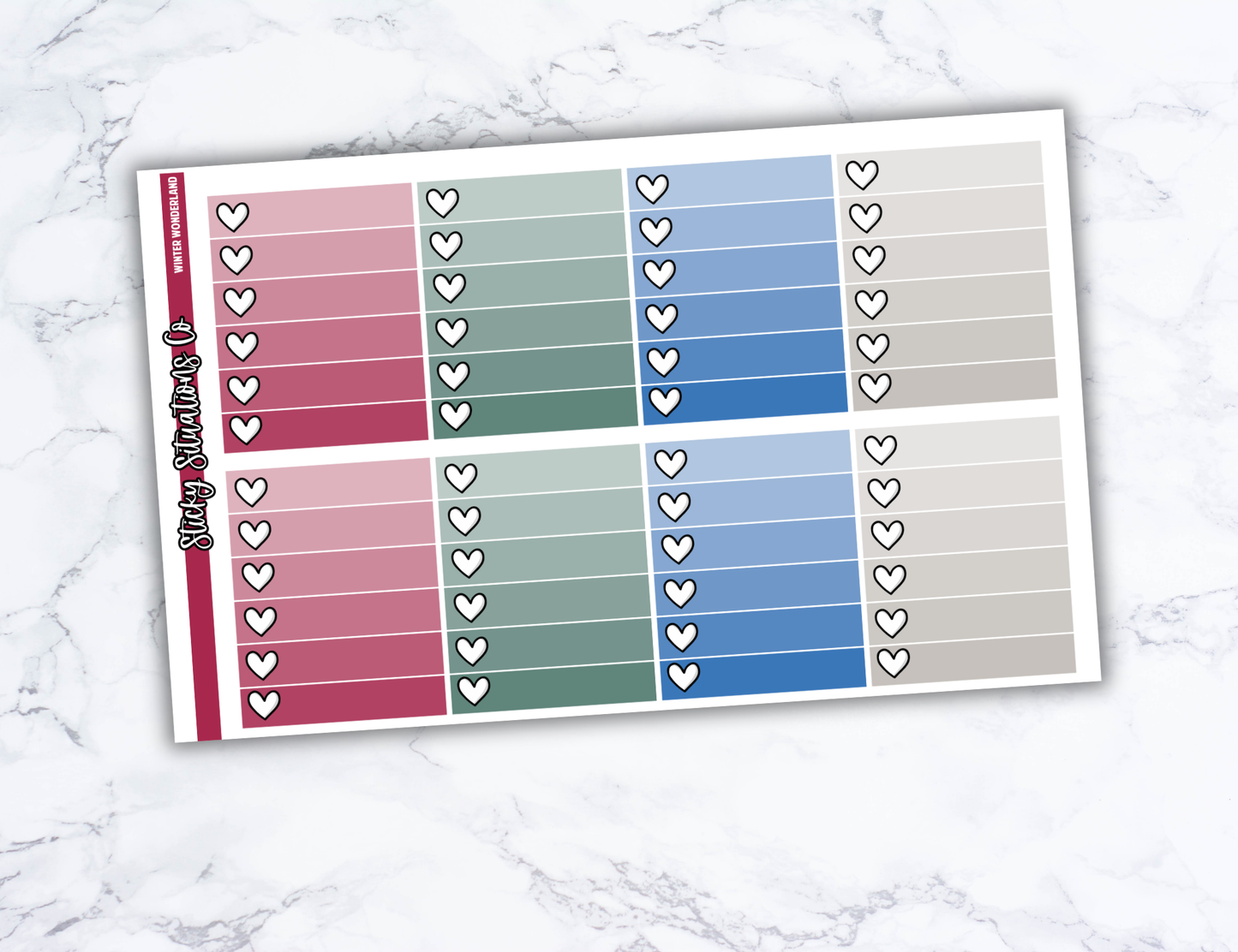 Winter Wonderland Full Vertical Planner Sticker Kit – Fun and Bright Matte Stickers for Weekly Layouts | Perfect for Winter Planning