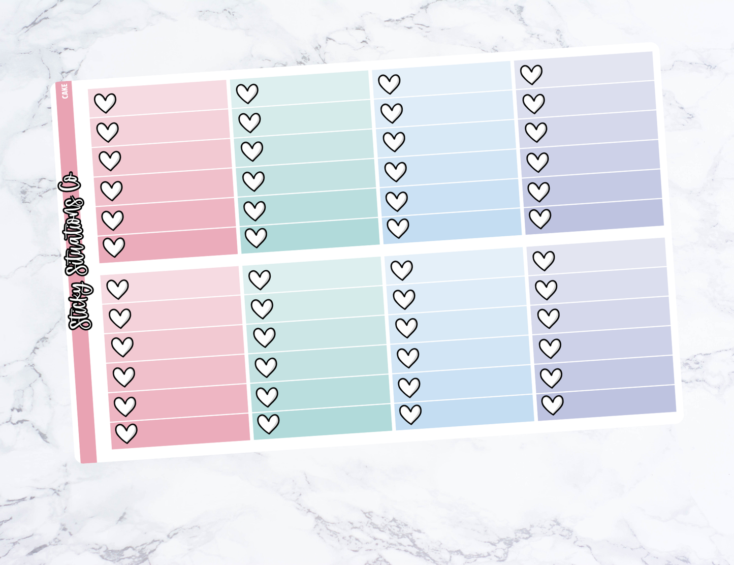 Cake Mini Vertical Planner Sticker Kit – Fun Matte Stickers for Weekly Layouts | Perfect for Every Day Planning