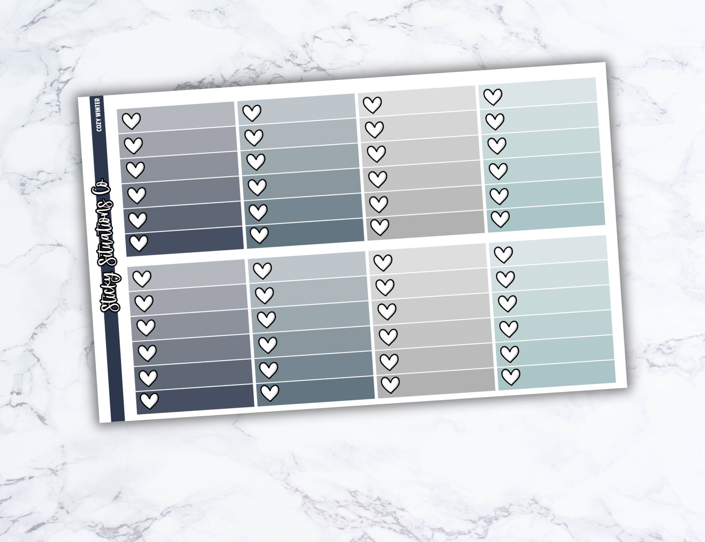 Cozy Winter Full Vertical Planner Sticker Kit – Fun and Bright Matte Stickers for Weekly Layouts | Perfect for Winter Planning