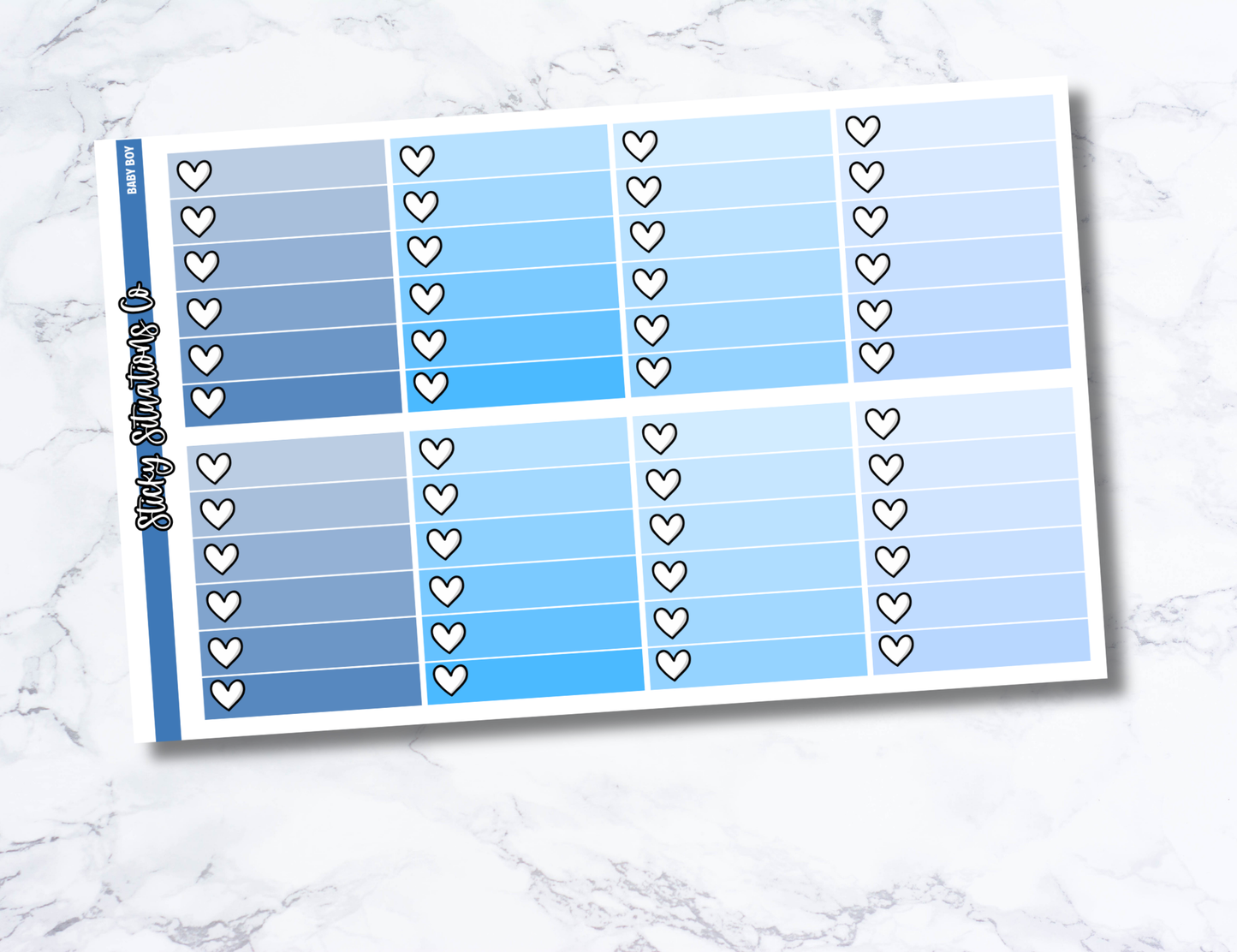 Baby Boy Full Vertical Planner Sticker Kit – Fun Matte Stickers for Weekly Layouts | Perfect for Baby Planning