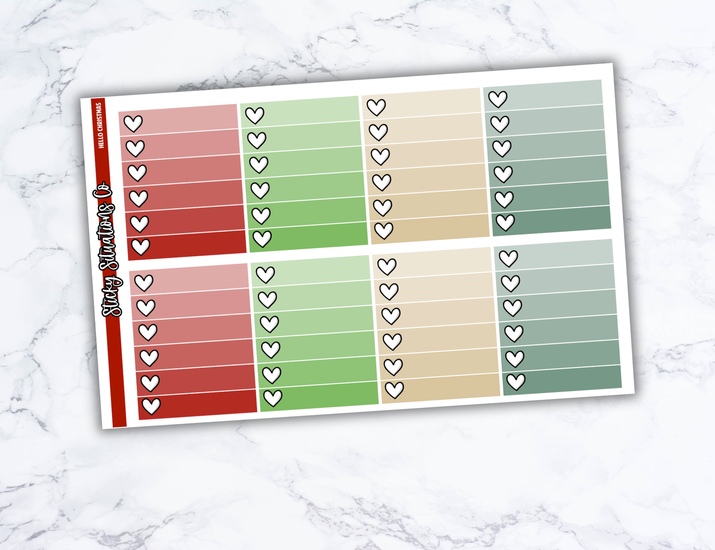 Hello Christmas Full Vertical Planner Sticker Kit – Fun and Bright Matte Stickers for Weekly Layouts | Perfect for Christmas Planning