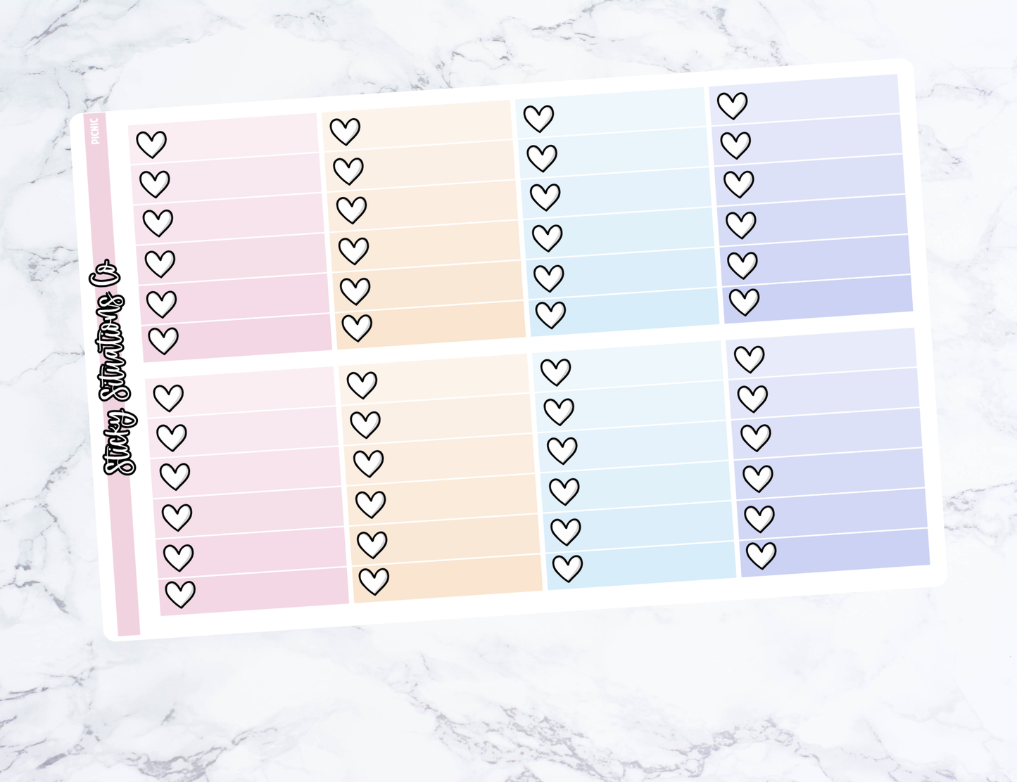 Picnic Full Vertical Planner Sticker Kit – Fun and Bright Matte Stickers for Weekly Layouts | Perfect for Every Day Planning