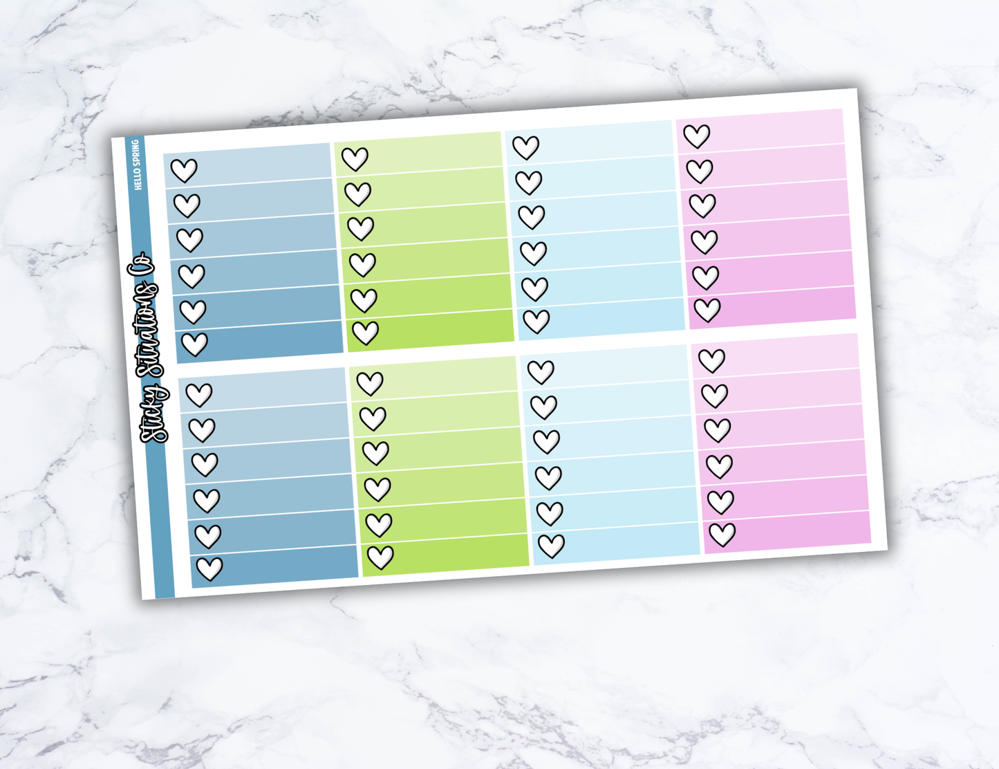 Hello Spring Full Vertical Planner Sticker Kit – Fun and Bright Matte Stickers for Weekly Layouts | Perfect for Spring Planning