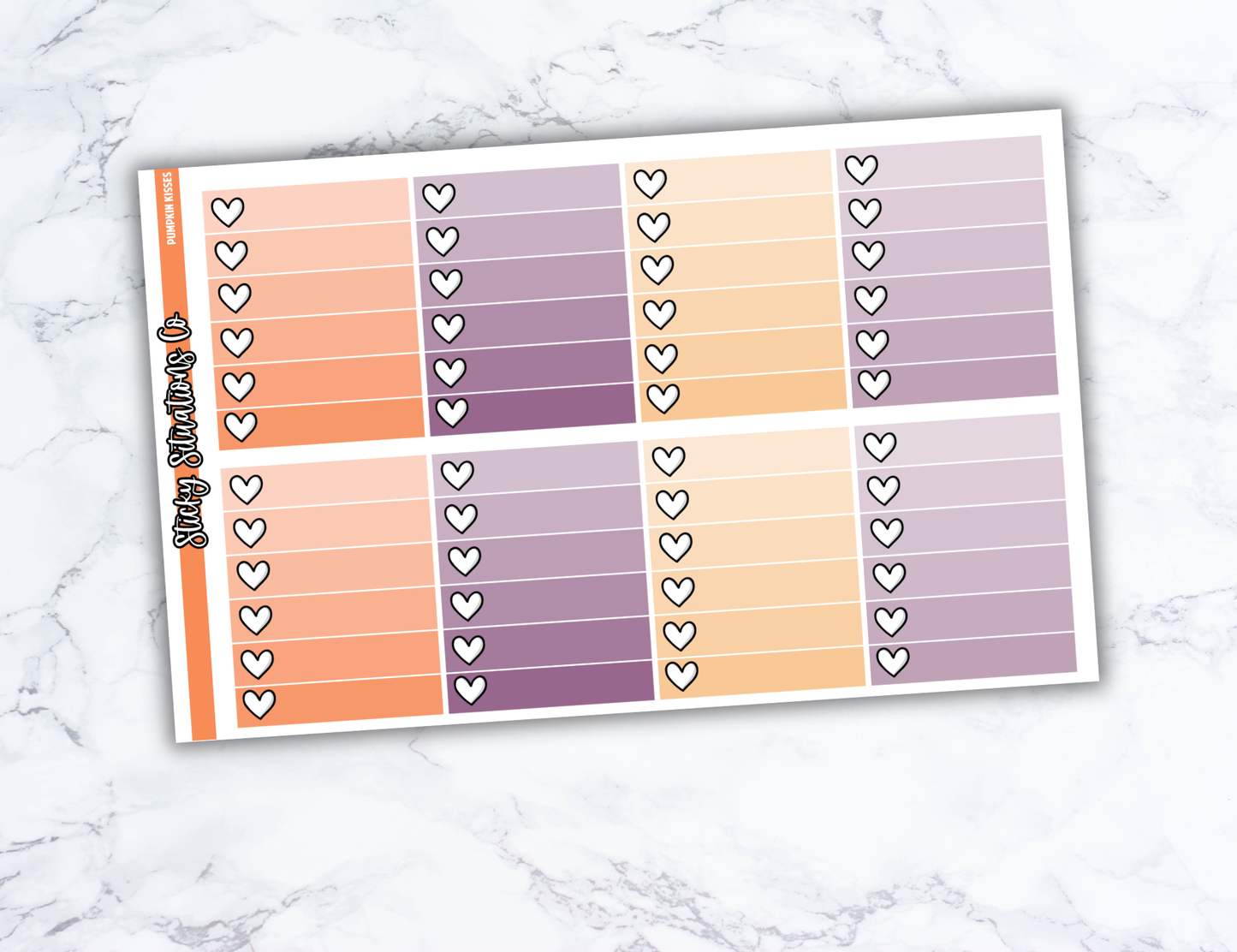 Pumpkin Kisses Full Vertical Planner Sticker Kit – Fun and Bright Matte Stickers for Weekly Layouts | Perfect for Fall Planning