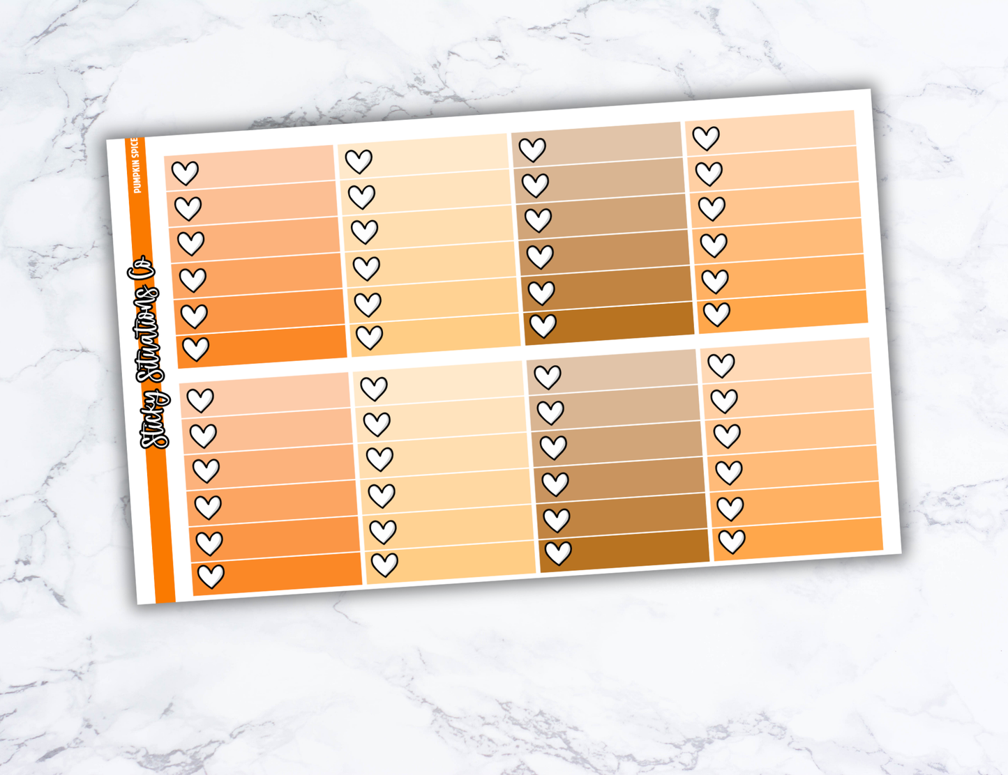 Pumpkin Spice Full Vertical Planner Sticker Kit – Fun and Bright Matte Stickers for Weekly Layouts | Perfect for Fall Planning