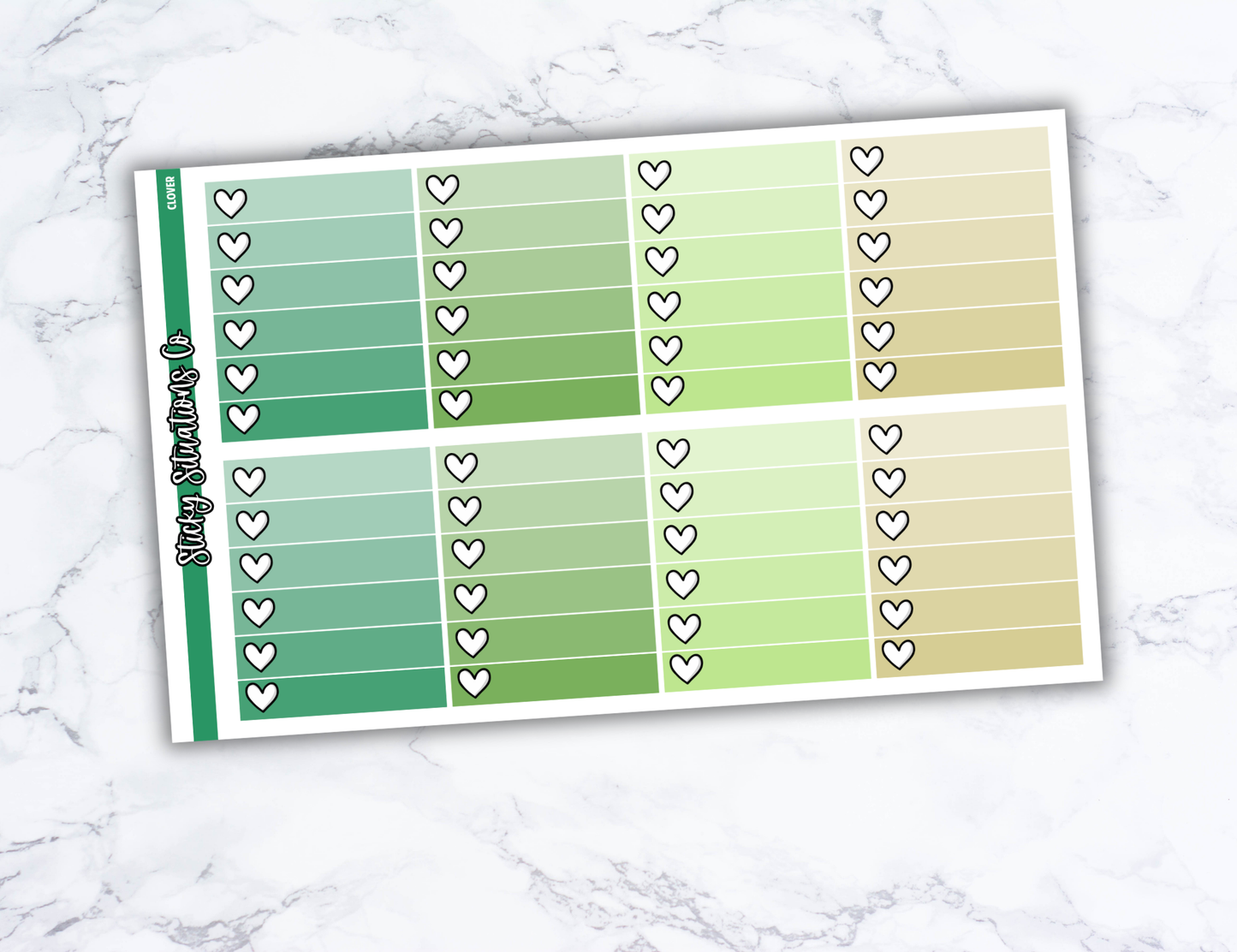 Clover Full Vertical Planner Sticker Kit – Fun and Bright Matte Stickers for Weekly Layouts | Perfect for St. Patrick's Day Planning