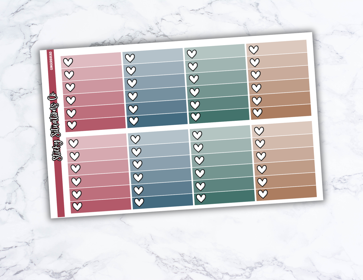 Gingerbread Full Vertical Planner Sticker Kit – Cozy & Cool Matte Stickers for Weekly Layouts | Perfect for Christmas Planning