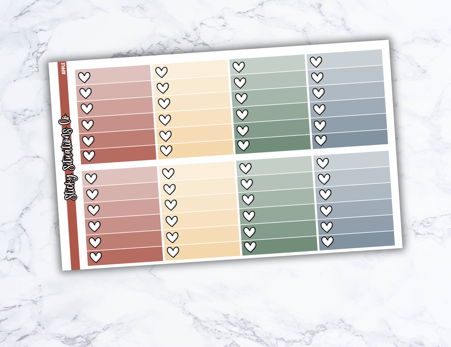 Apple Full Vertical Planner Sticker Kit – Fun and Bright Matte Stickers for Weekly Layouts | Perfect for Fall Planning