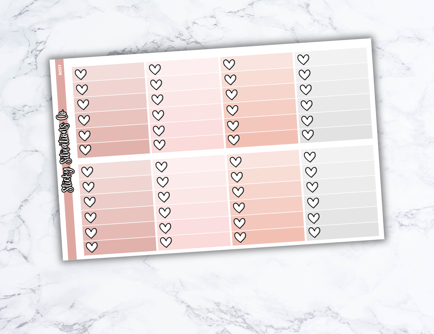 Bossy Full Vertical Planner Sticker Kit – Fun and Bright Matte Stickers for Weekly Layouts | Perfect for Every Day Planning