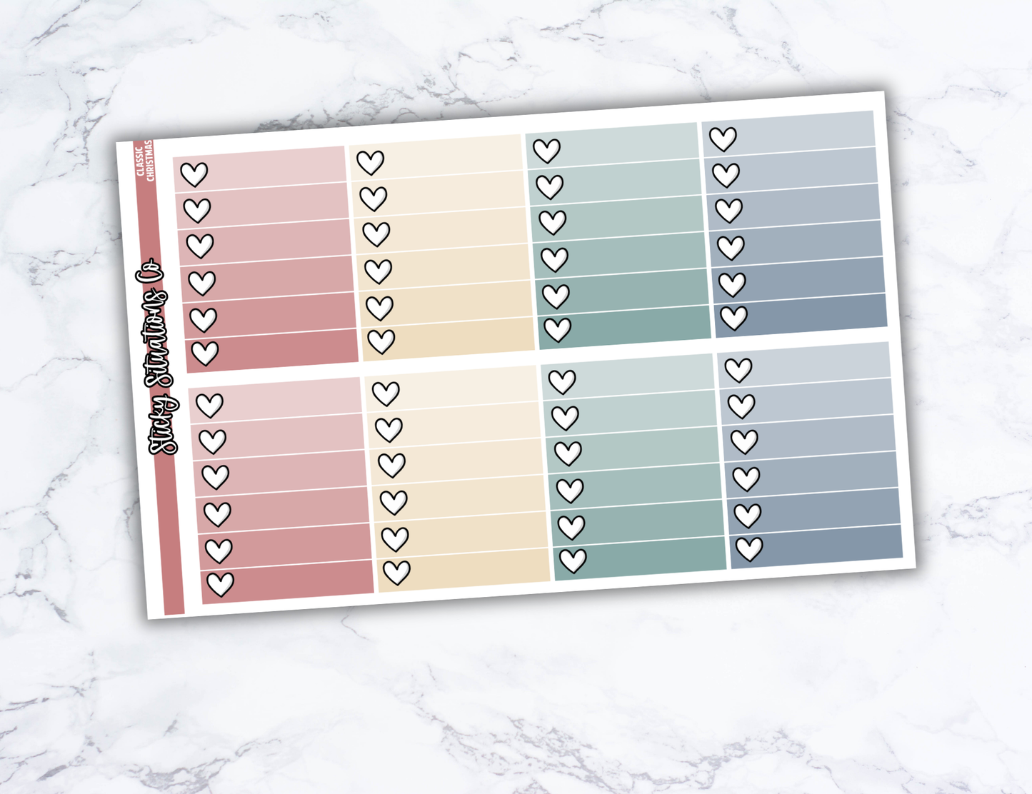 Classic Christmas Full Vertical Planner Sticker Kit – Fun and Bright Matte Stickers for Weekly Layouts | Perfect for Christmas Planning