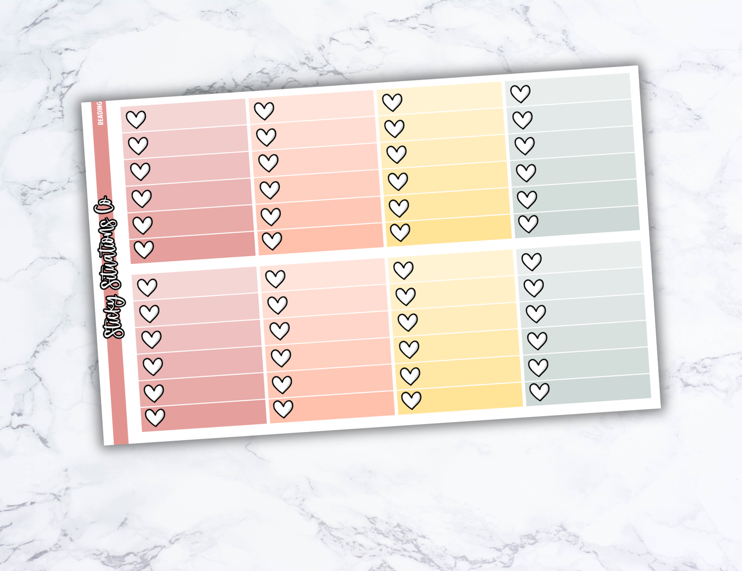 Reading Full Vertical Planner Sticker Kit – Fun and Bright Matte Stickers for Weekly Layouts | Perfect for Every Day Planning