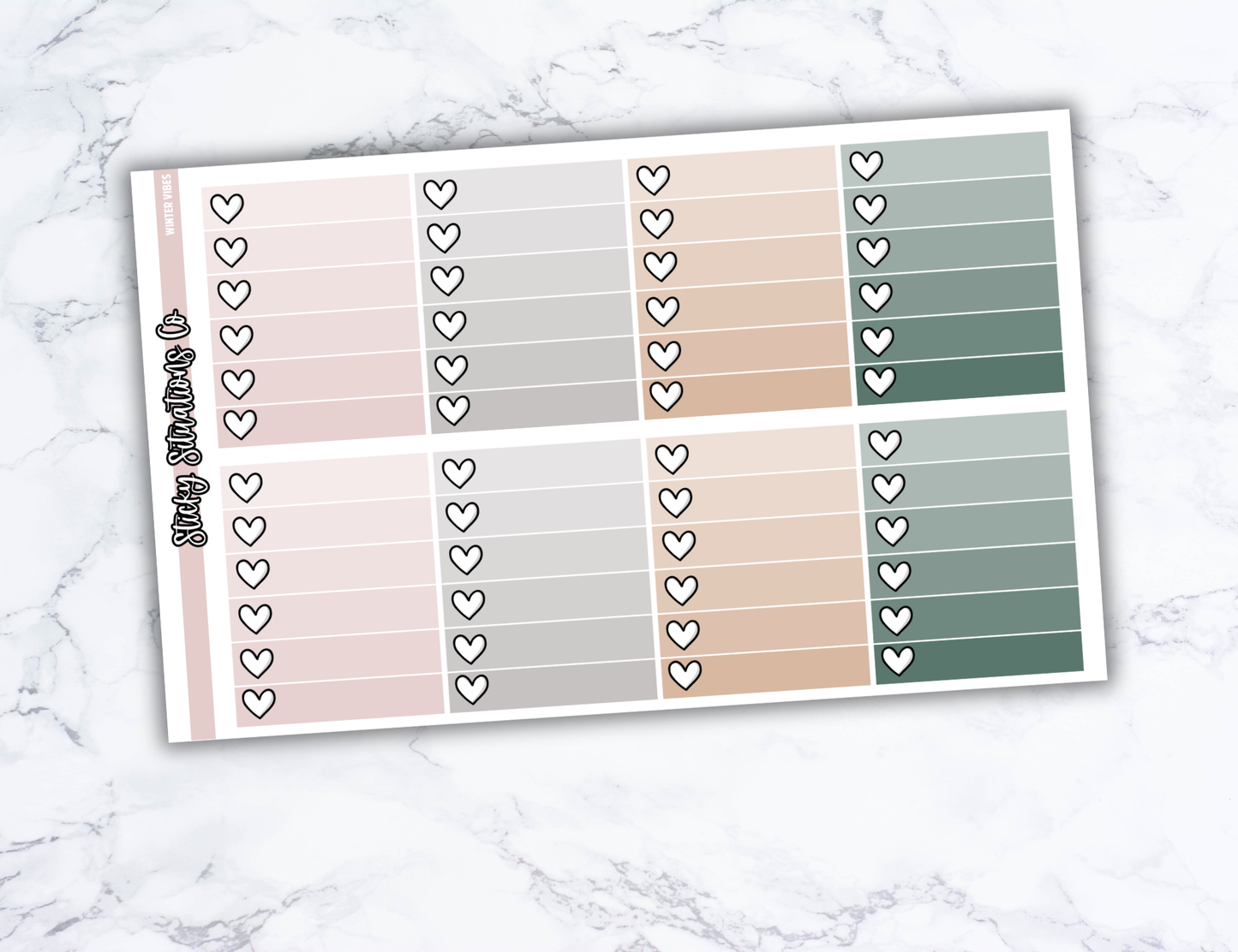 Winter Vibes Full Vertical Planner Sticker Kit – Fun and Bright Matte Stickers for Weekly Layouts | Perfect for Winter Planning