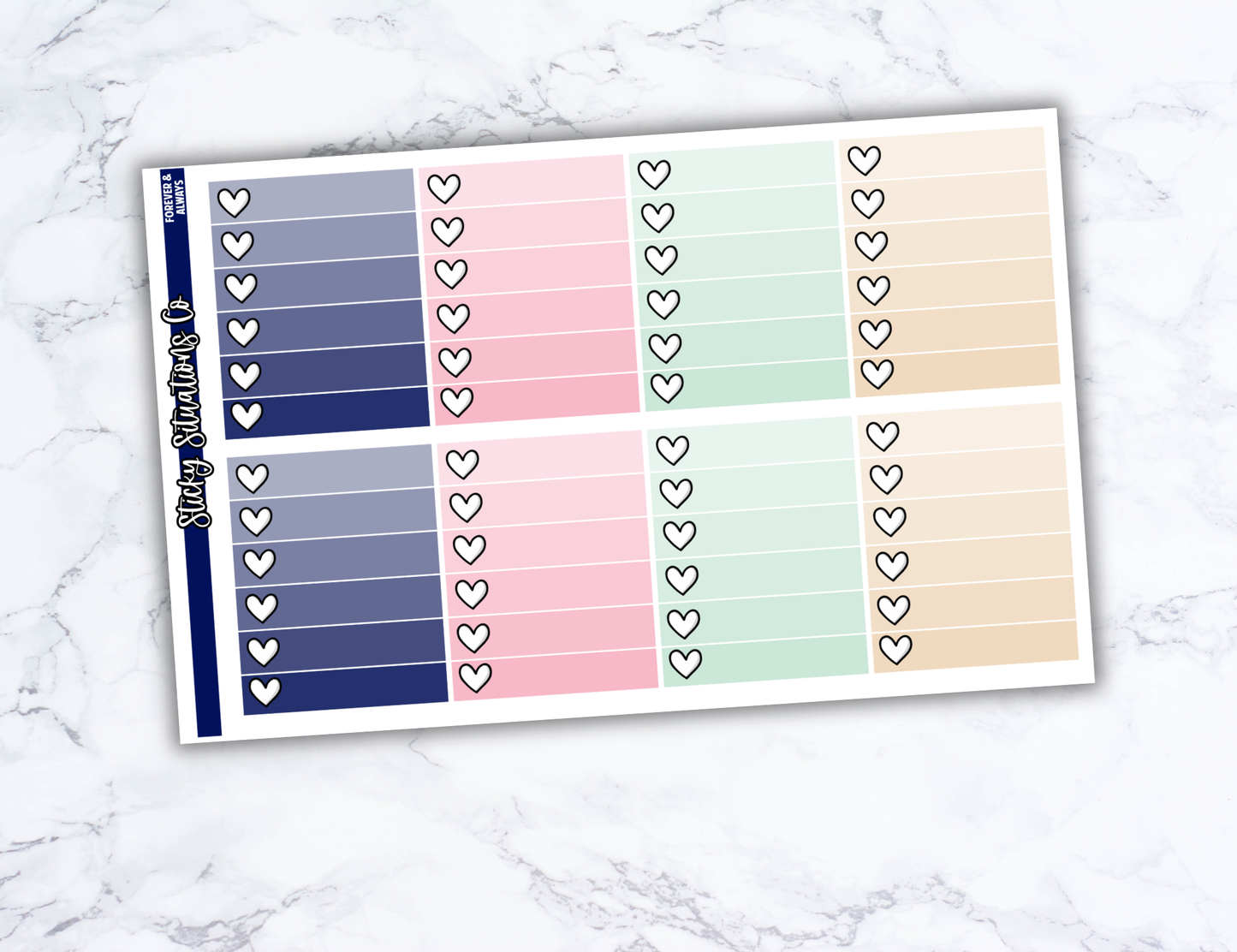 Forever and Always Full Vertical Planner Sticker Kit – Fun and Bright Matte Stickers for Weekly Layouts | Perfect for Wedding Planning