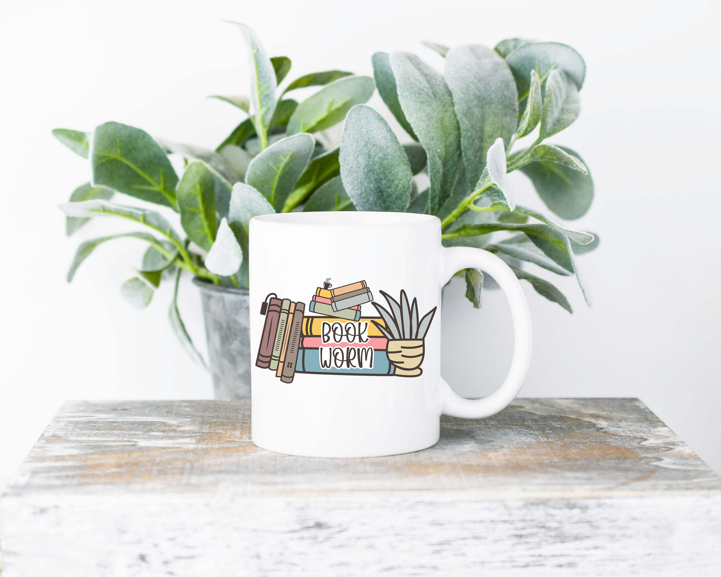 Book Worm Sublimated Coffee Mug - 11oz Ceramic Mug