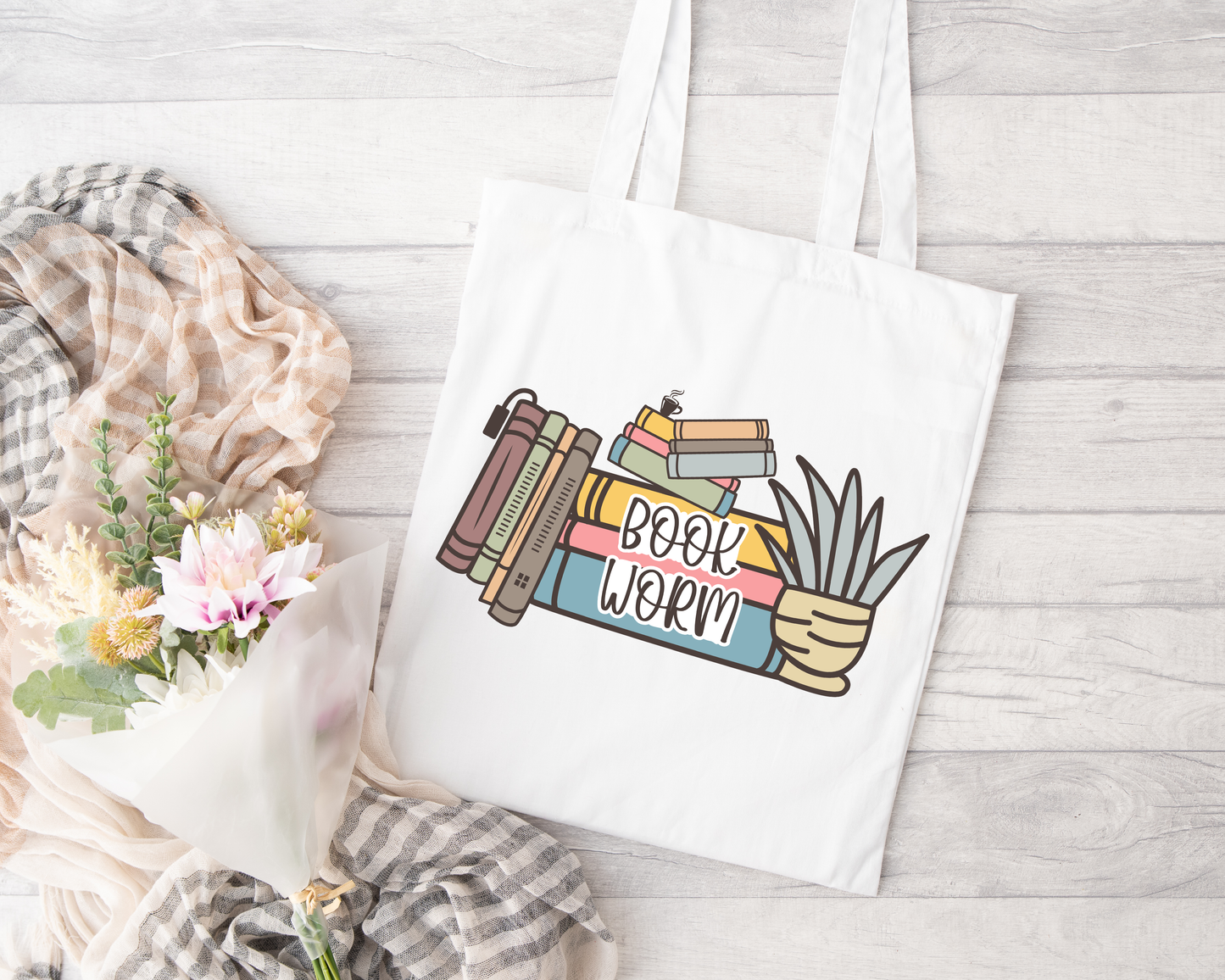 Book Worm Sublimated Tote Bag