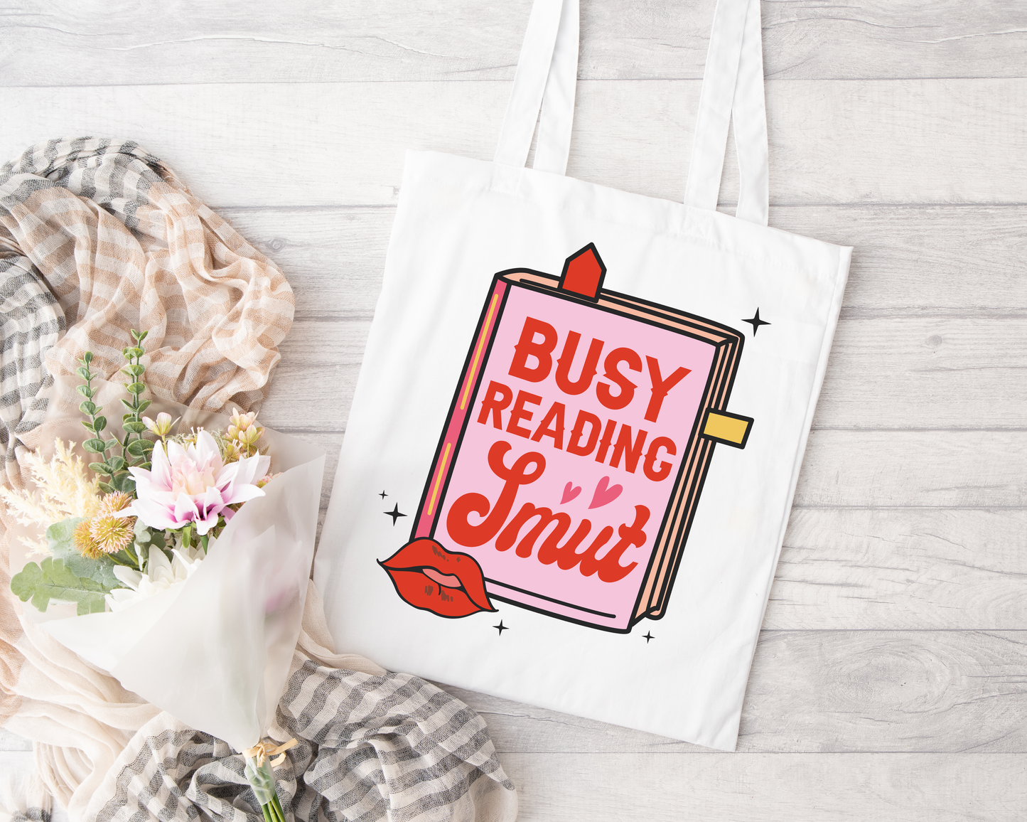 Busy Reading Smut Sublimated Tote Bag