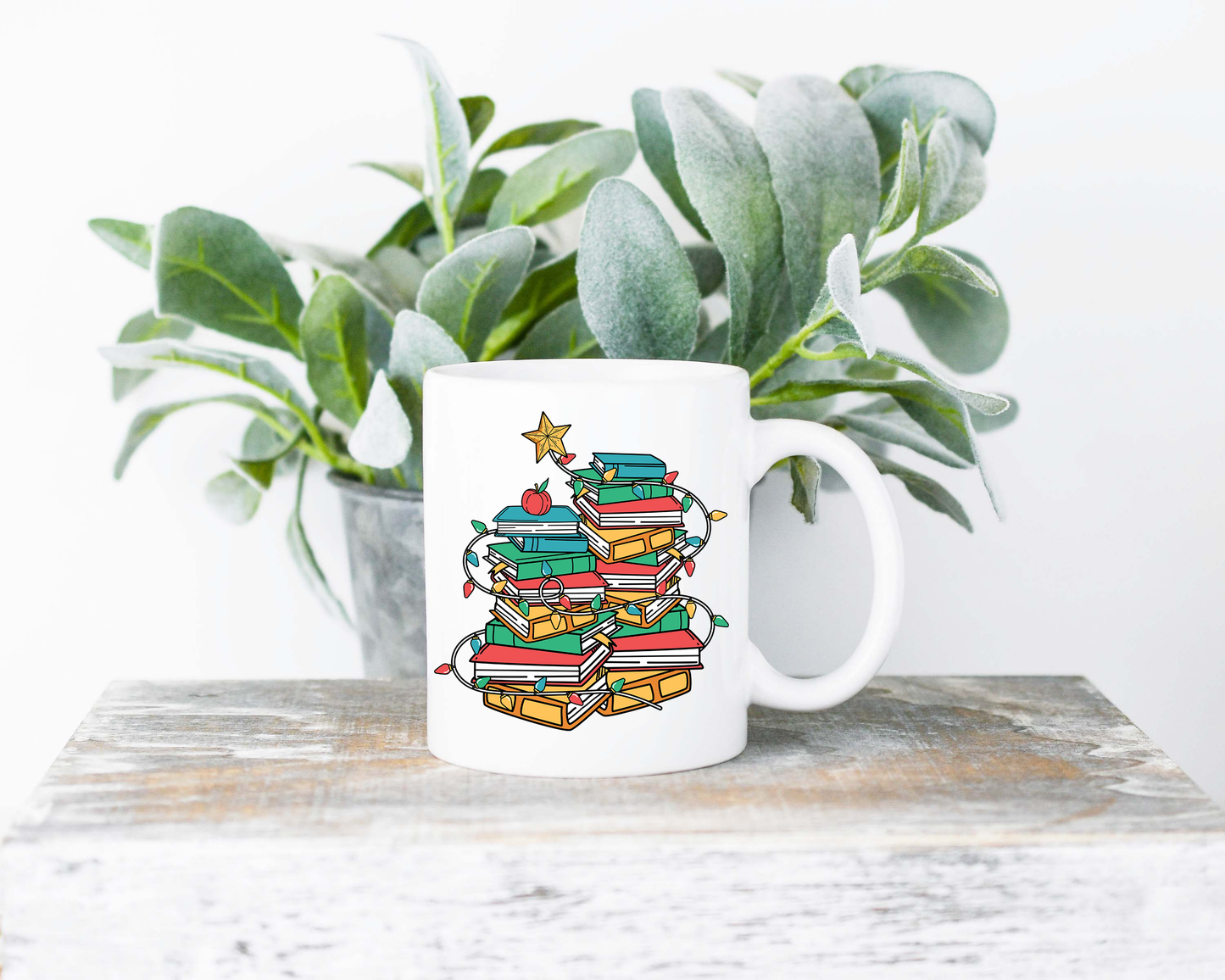 Christmas Books Sublimated Coffee Mug - 11oz Ceramic Mug