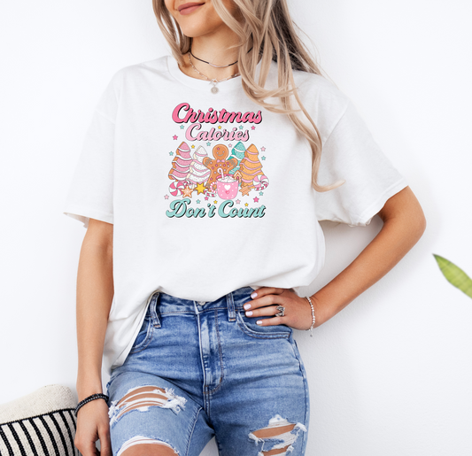 Christmas Calories Don't Count | Gildan G500 Heavy Cotton T-Shirt with Custom DTF Transfer Design (Copy)