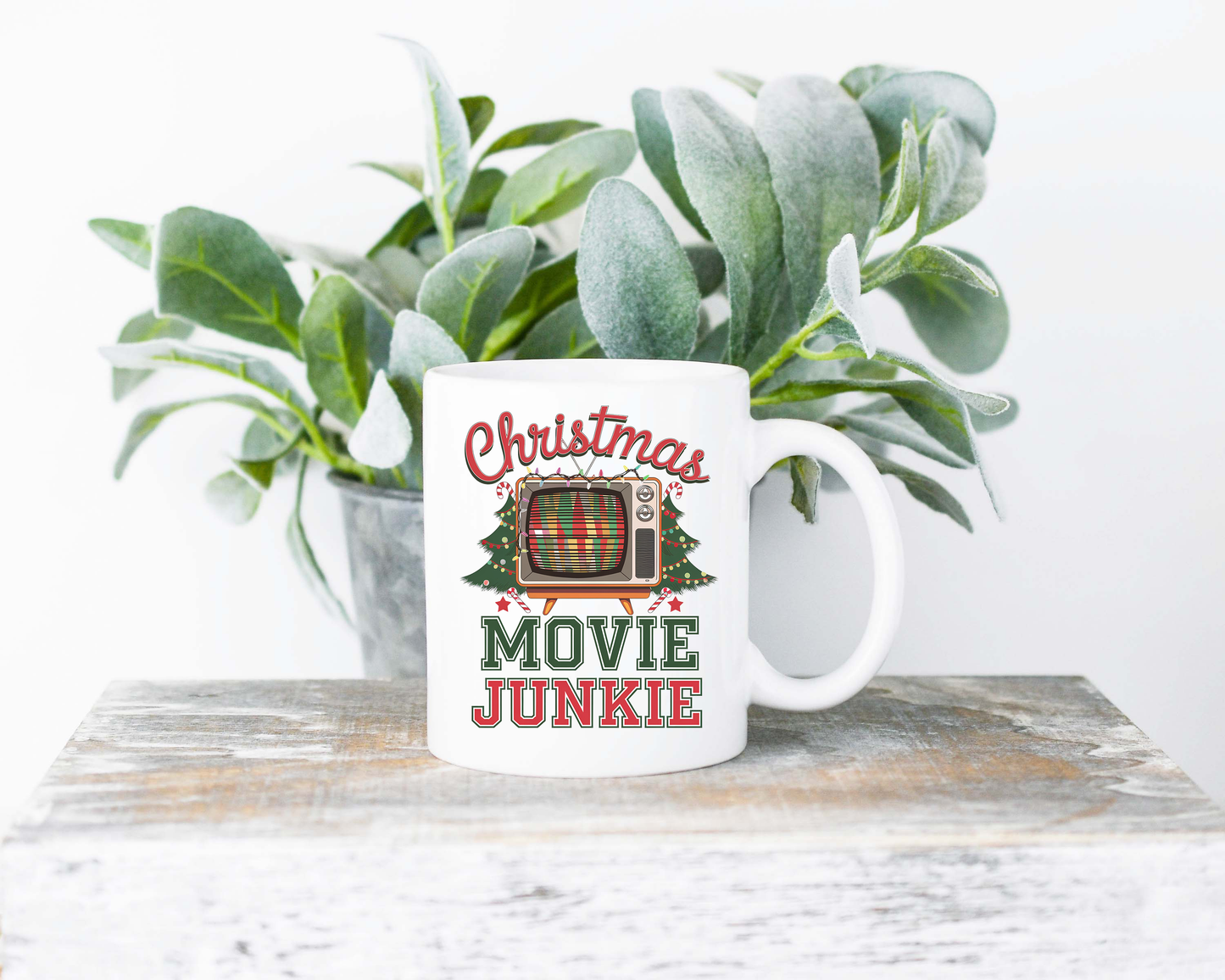 Christmas Movie Junkie Sublimated Coffee Mug - 11oz Ceramic Mug