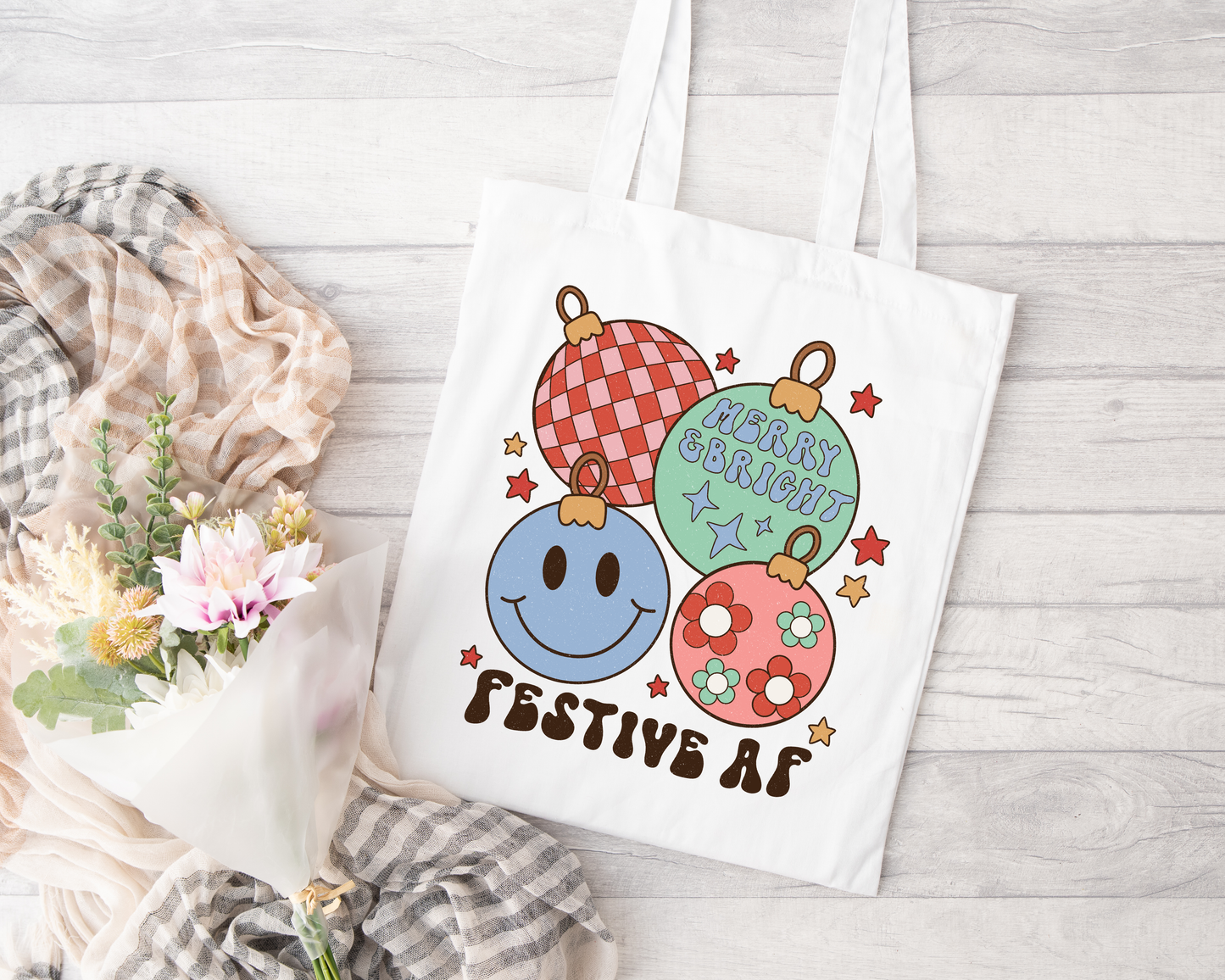 Festive AF Sublimated Tote Bag