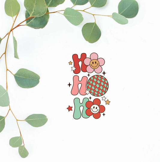 Ho Ho Ho Vinyl Sticker | Water-Resistant Vinyl Sticker | Durable, High-Quality Self-Adhesive