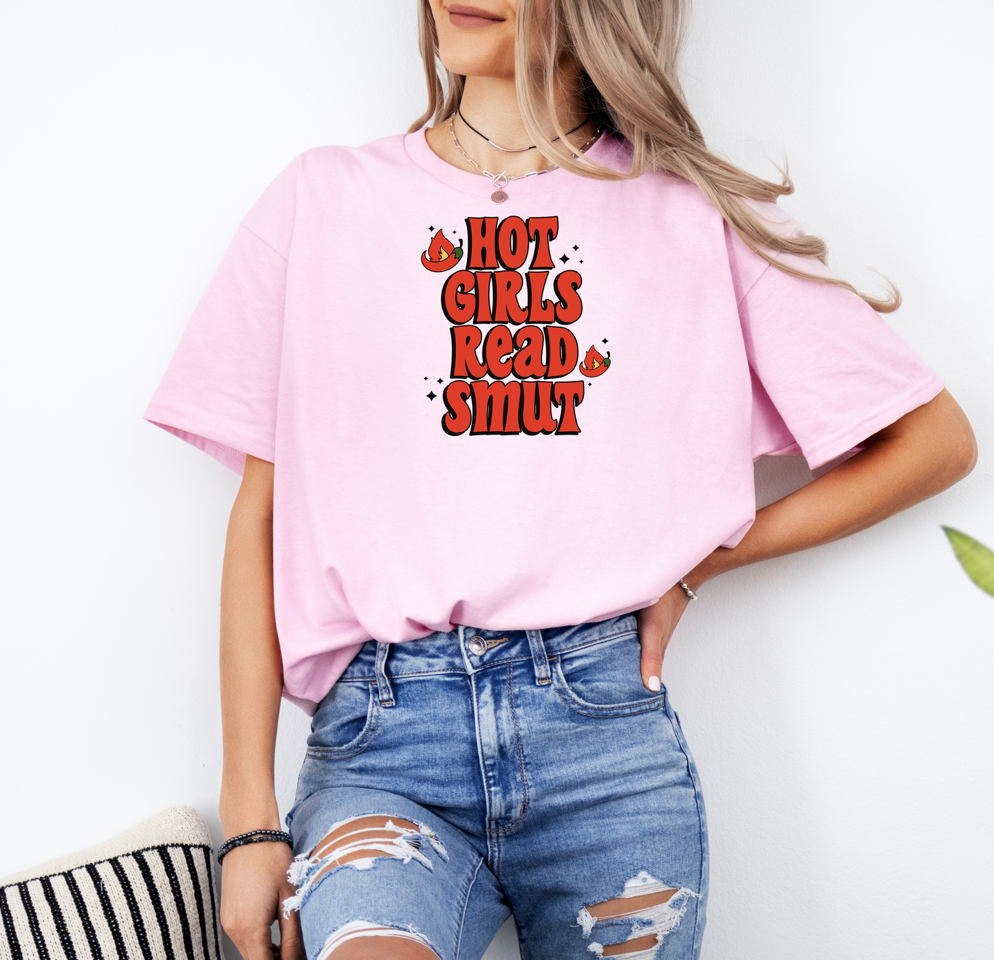 Hot Girls Read Smut | Gildan G500 Heavy Cotton T-Shirt with Custom DTF Transfer Design