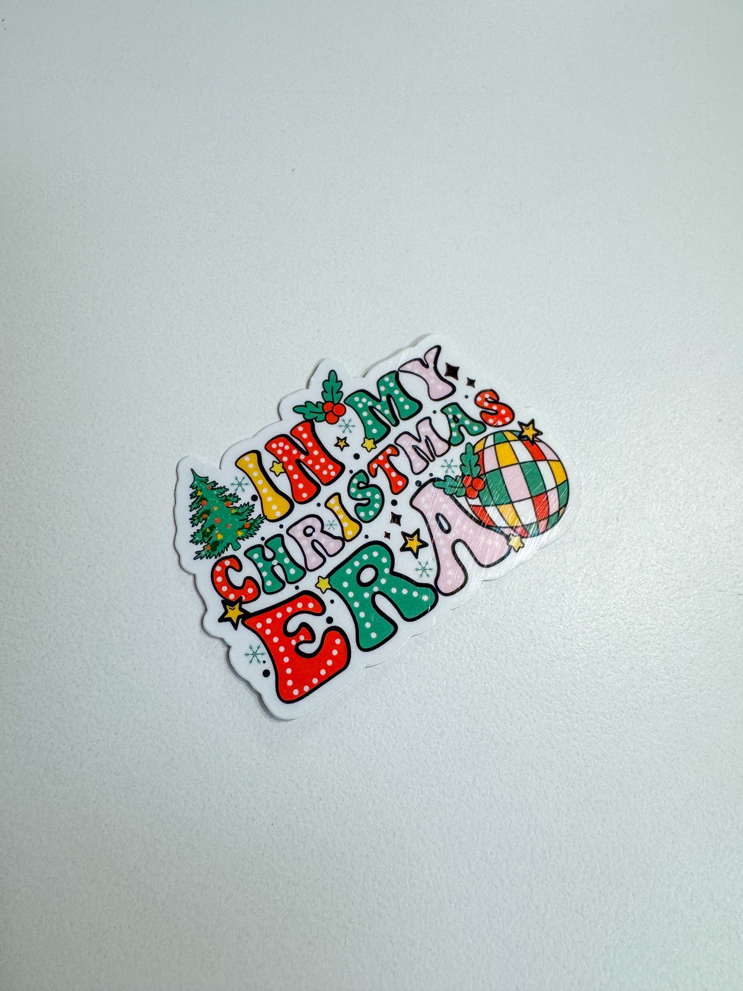 In My Christmas Era Vinyl Sticker | Water-Resistant Vinyl Sticker | Durable, High-Quality Self-Adhesive