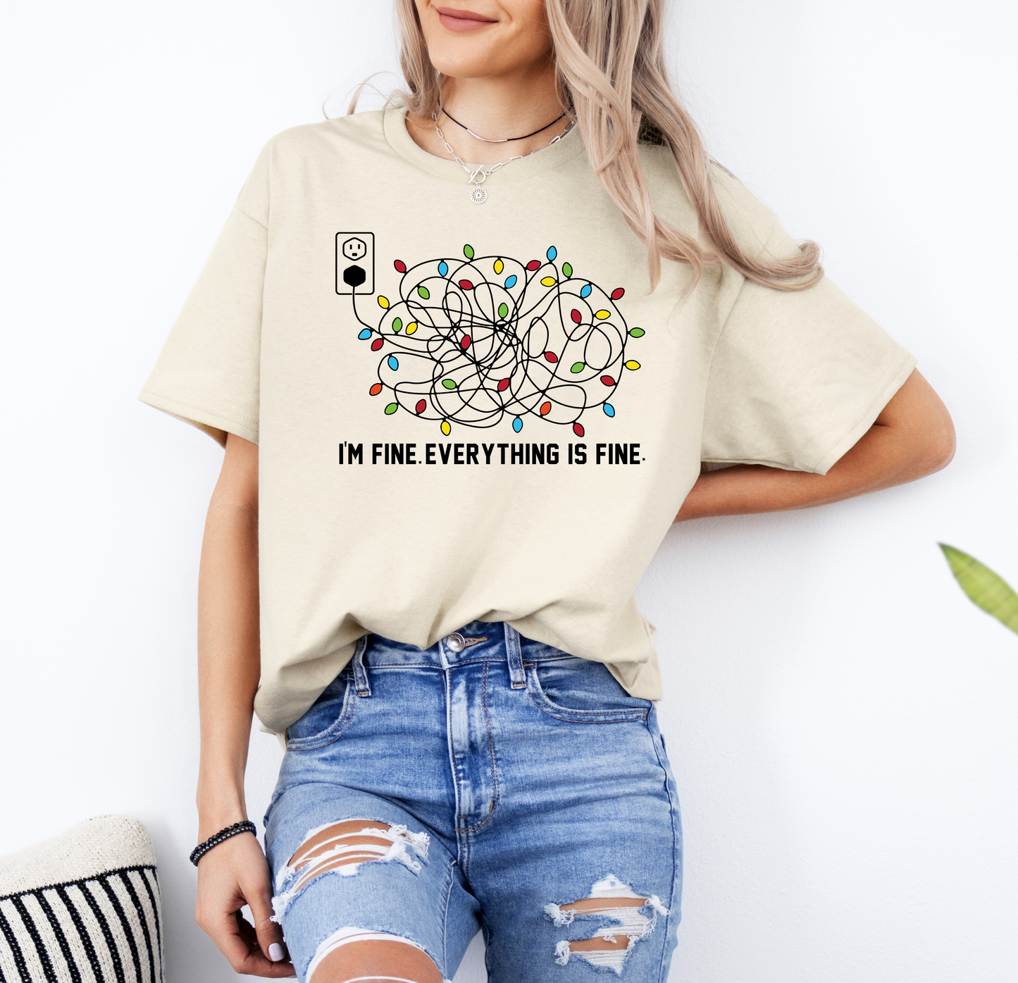 I'm Fine. Everything is Fine | Gildan G500 Heavy Cotton T-Shirt with Custom DTF Transfer Design