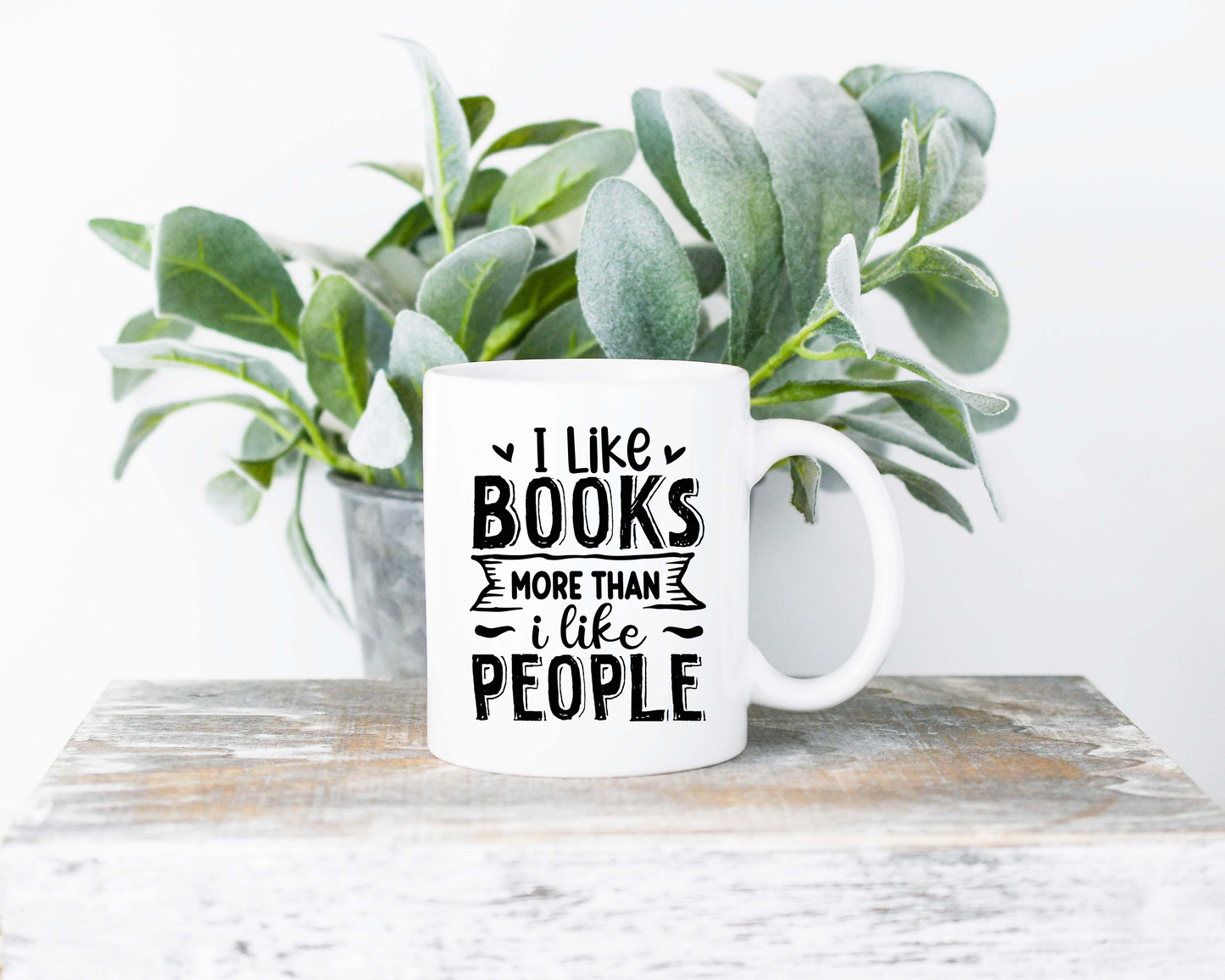 I Like Books More Than People Sublimated Coffee Mug - 11oz Ceramic Mug