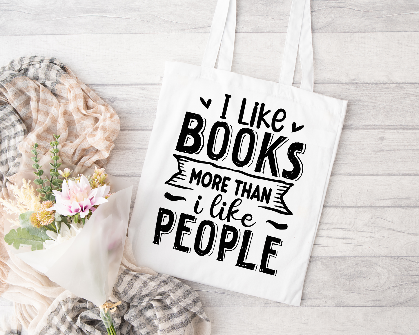 I Like Books More Than People Sublimated Tote Bag