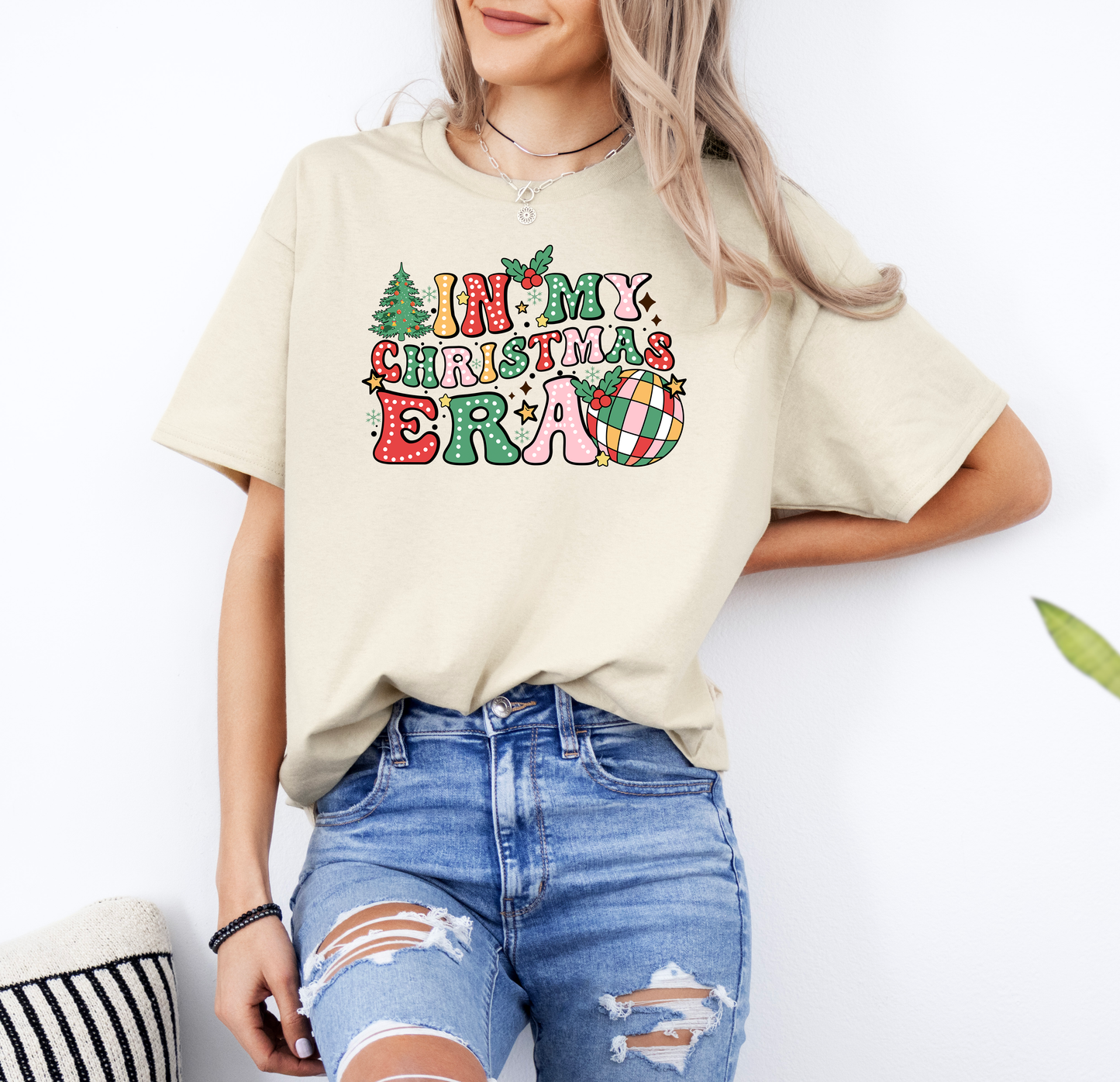 In My Christmas Era | Gildan G500 Heavy Cotton T-Shirt with Custom DTF Transfer Design