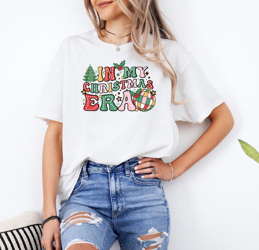 In My Christmas Era | Gildan G500 Heavy Cotton T-Shirt with Custom DTF Transfer Design