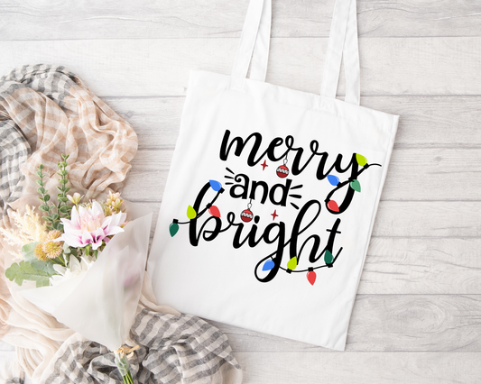 Merry and Bright Sublimated Tote Bag