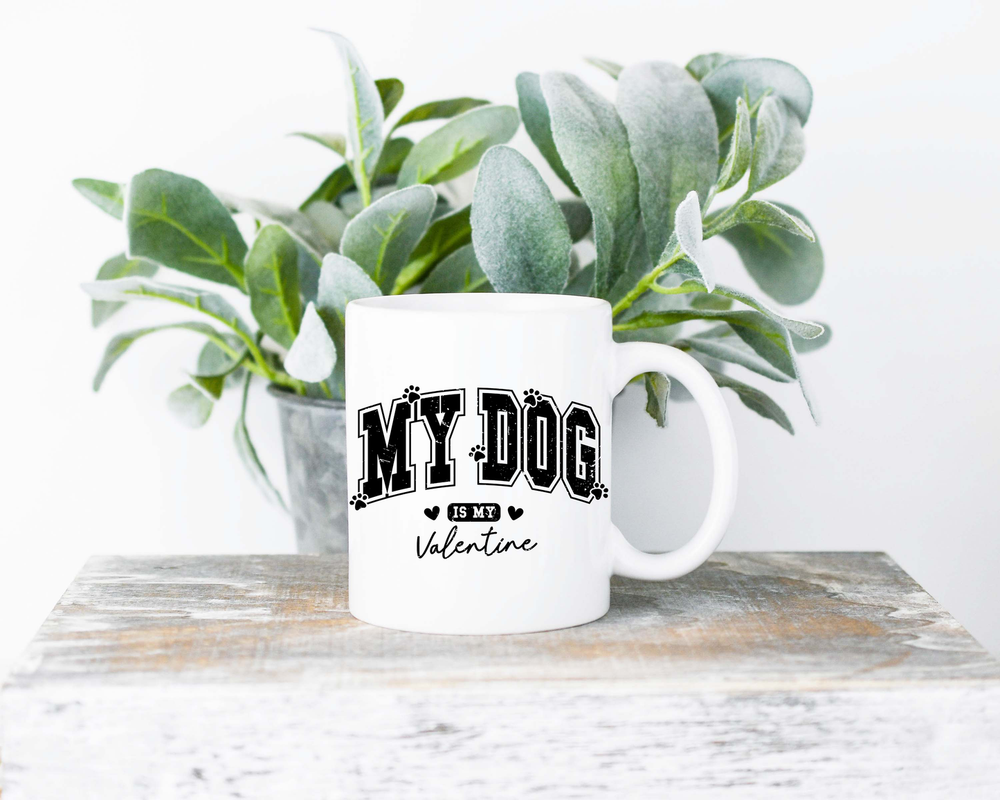 My Dog is My Valentine Sublimated Coffee Mug - 11oz Ceramic Mug