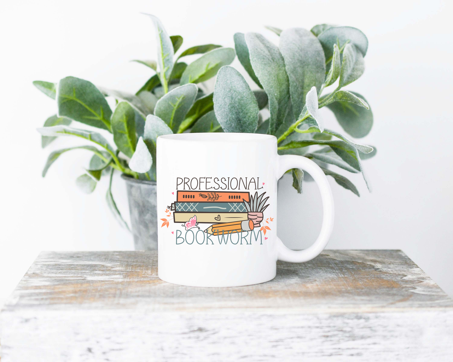 Professional Book Worm Sublimated Coffee Mug - 11oz Ceramic Mug