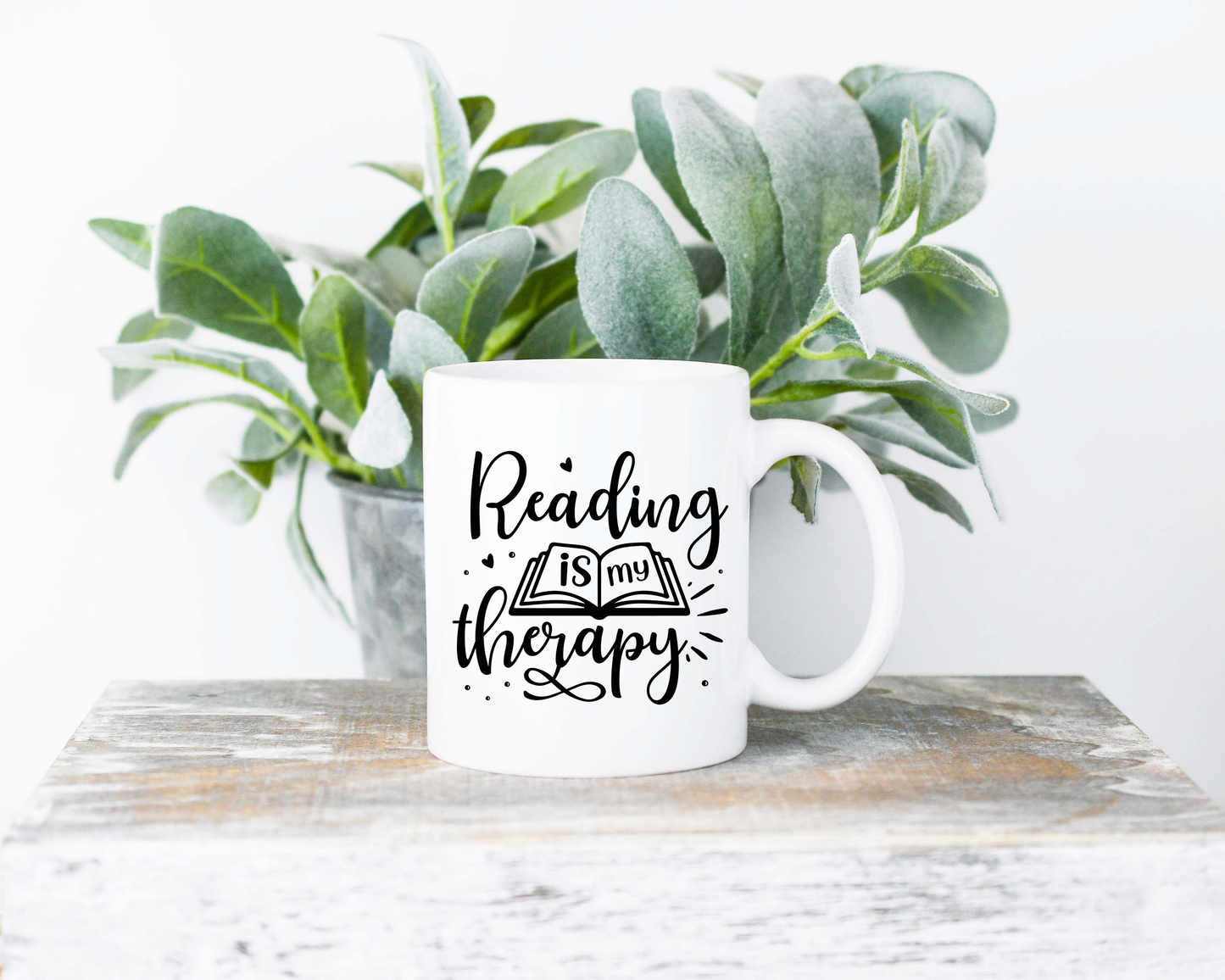 Reading Is My Therapy Sublimated Coffee Mug - 11oz Ceramic Mug