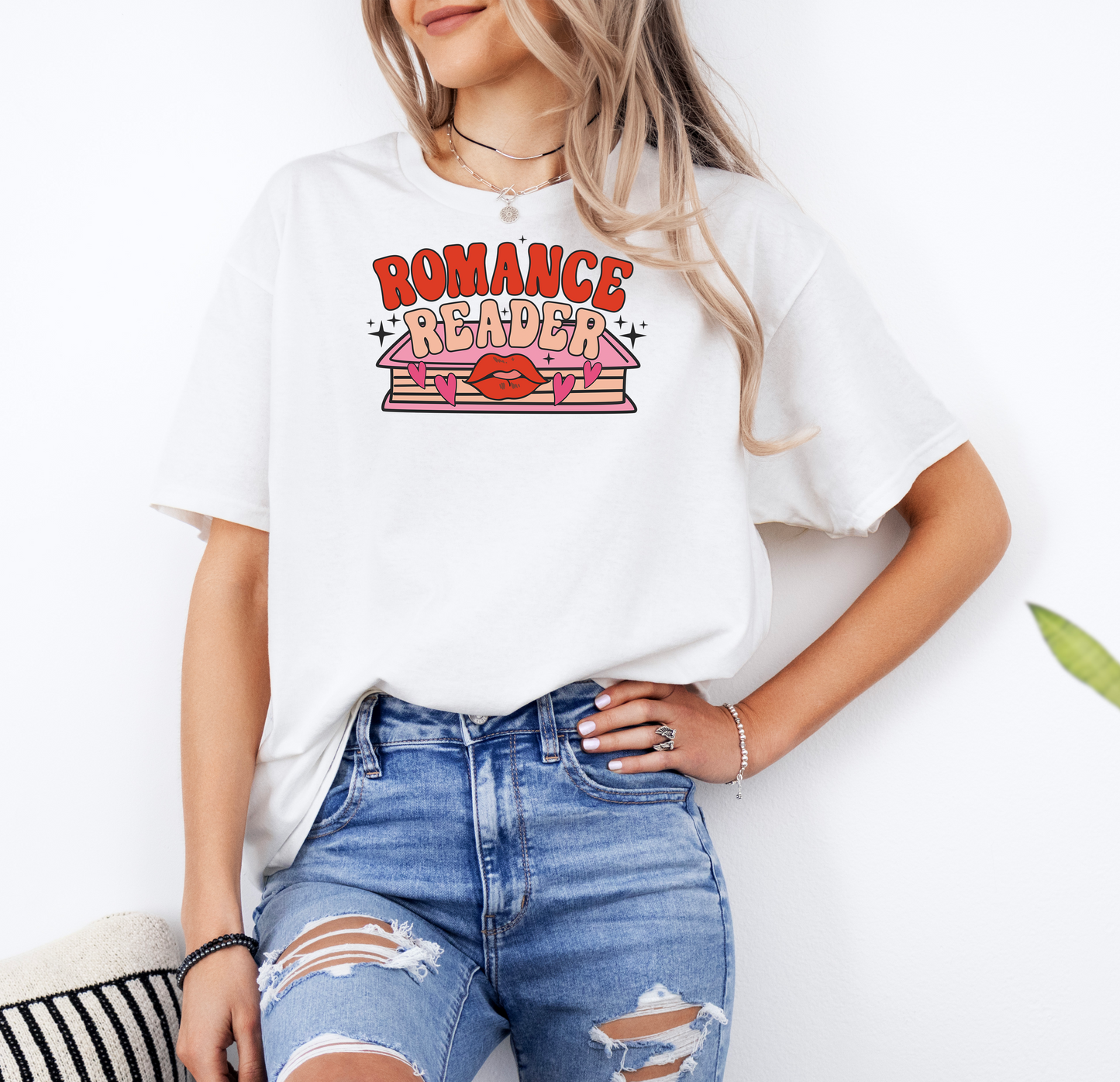 Romance Reader | Gildan G500 Heavy Cotton T-Shirt with Custom DTF Transfer Design