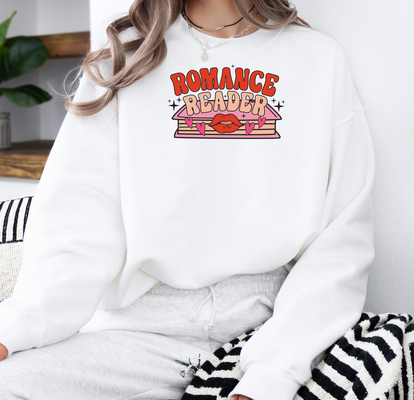 Romance Reader | Gildan G180 Heavy Blend Fleece Crew with DTF Transfer Design