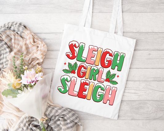 Sleigh Girl Sleigh Sublimated Tote Bag