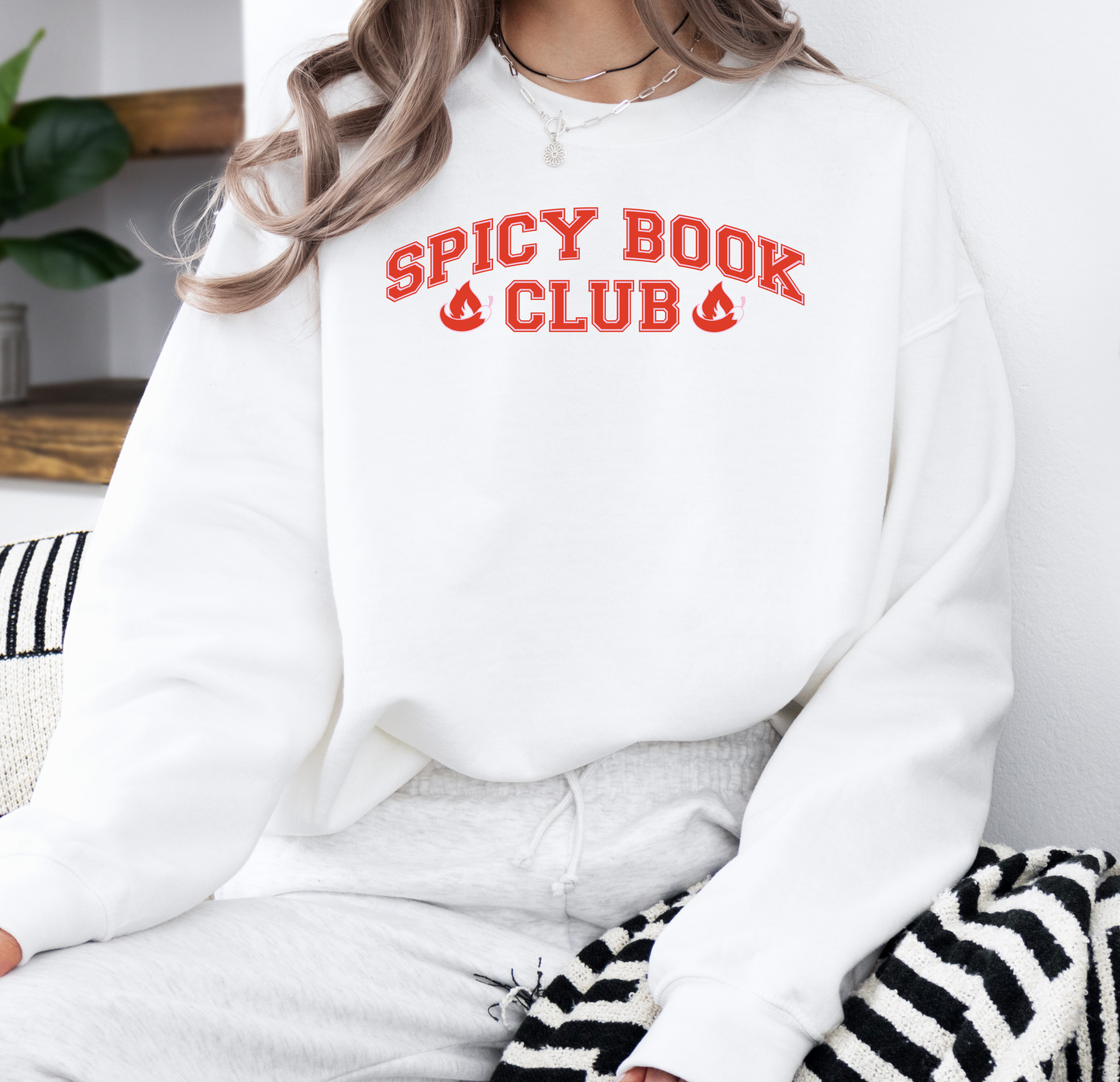 Spicy Book Club | Gildan G180 Heavy Blend Fleece Crew with DTF Transfer Design