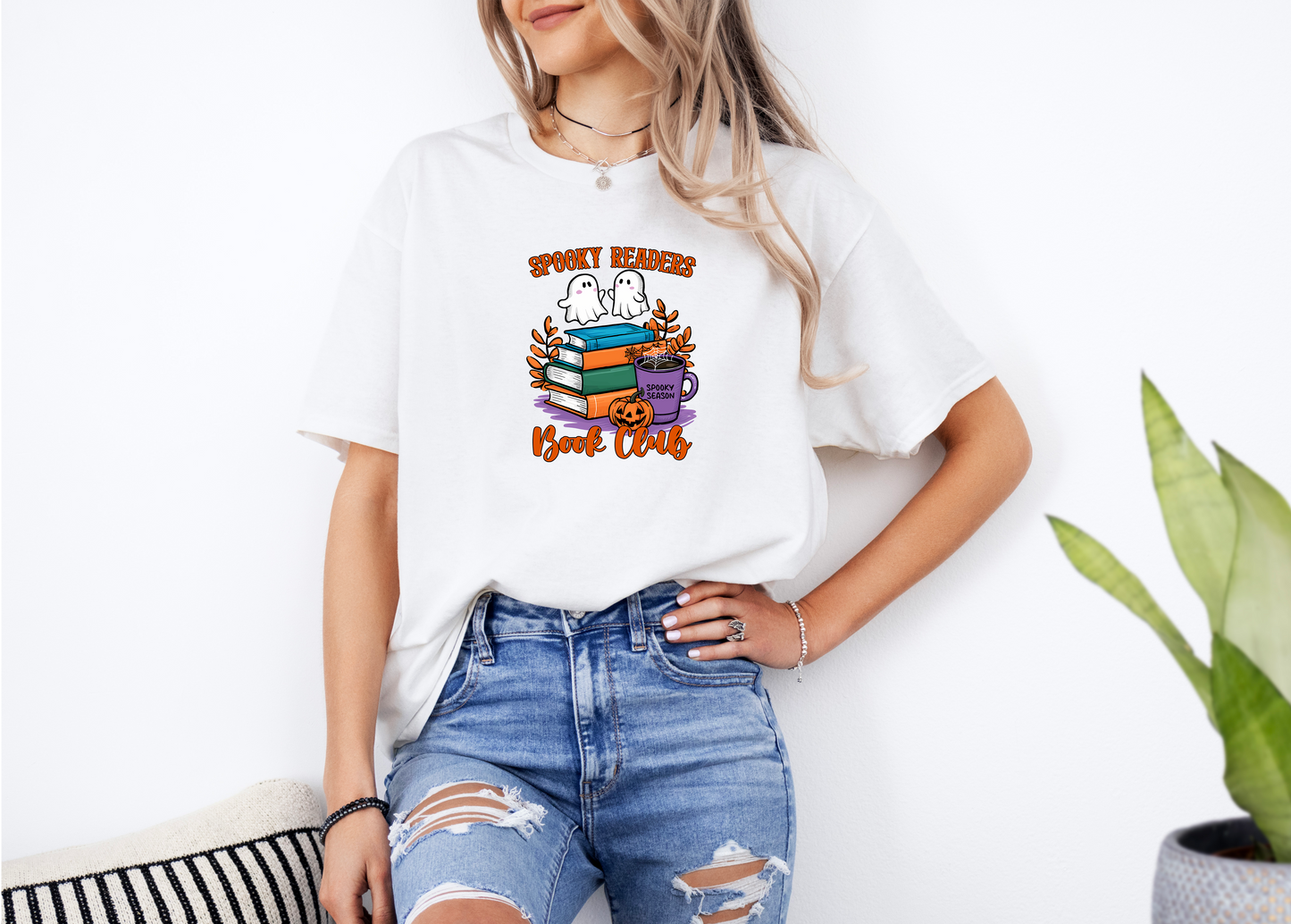 Spooky Readers Book Club Design #2 Shirt | Cotton T-Shirt