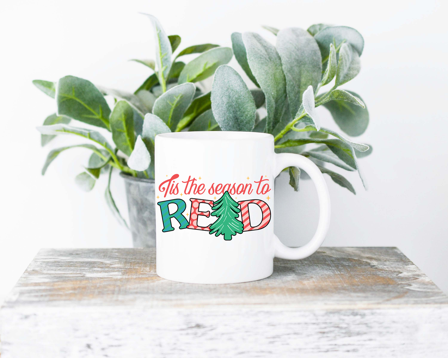 Tis The Season to Read Sublimated Coffee Mug - 11oz Ceramic Mug