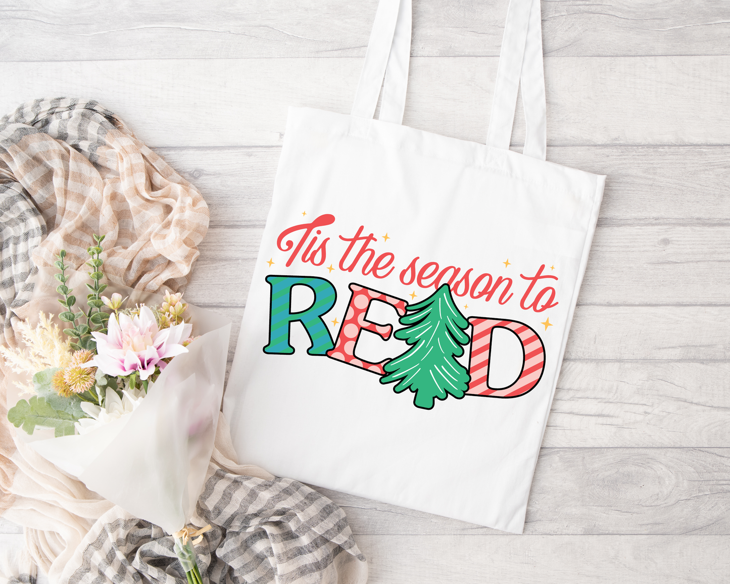 Tis The Season to Read Sublimated Tote Bag