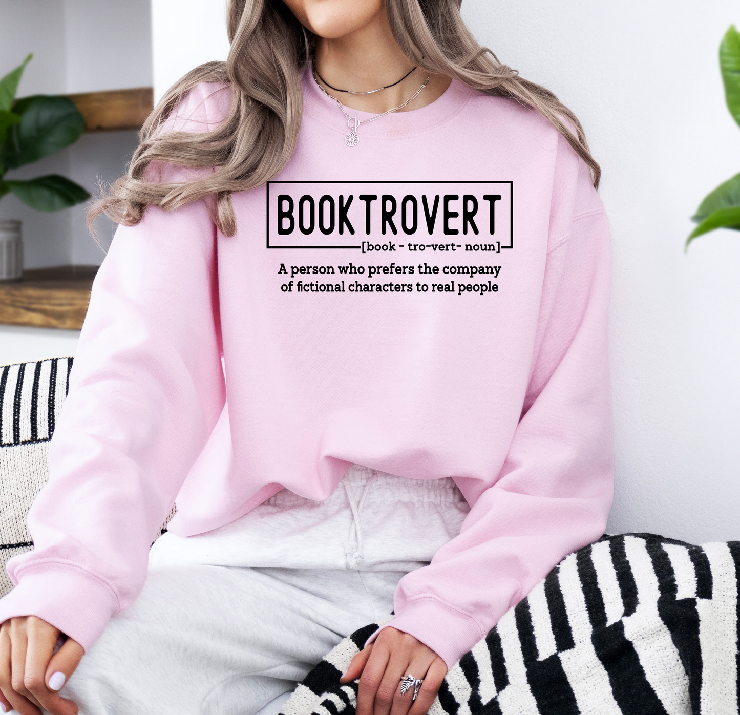 Booktrovert | Gildan G180 Heavy Blend Fleece Crew with DTF Transfer Design